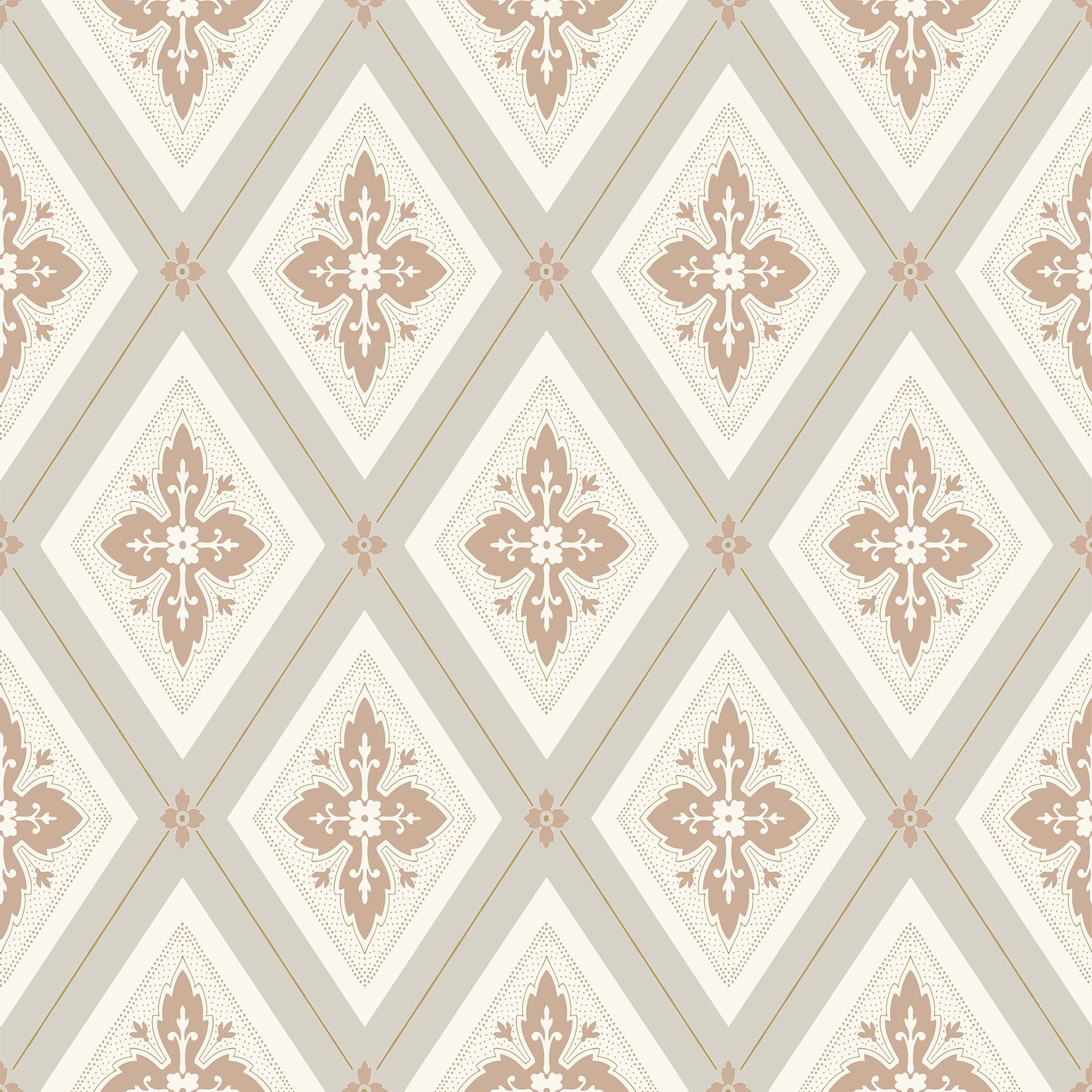 Astrid Rosa tapet med medaljonger mönster i rosa. Från kollektionen Flora. Nonwoven-material med rak passning.