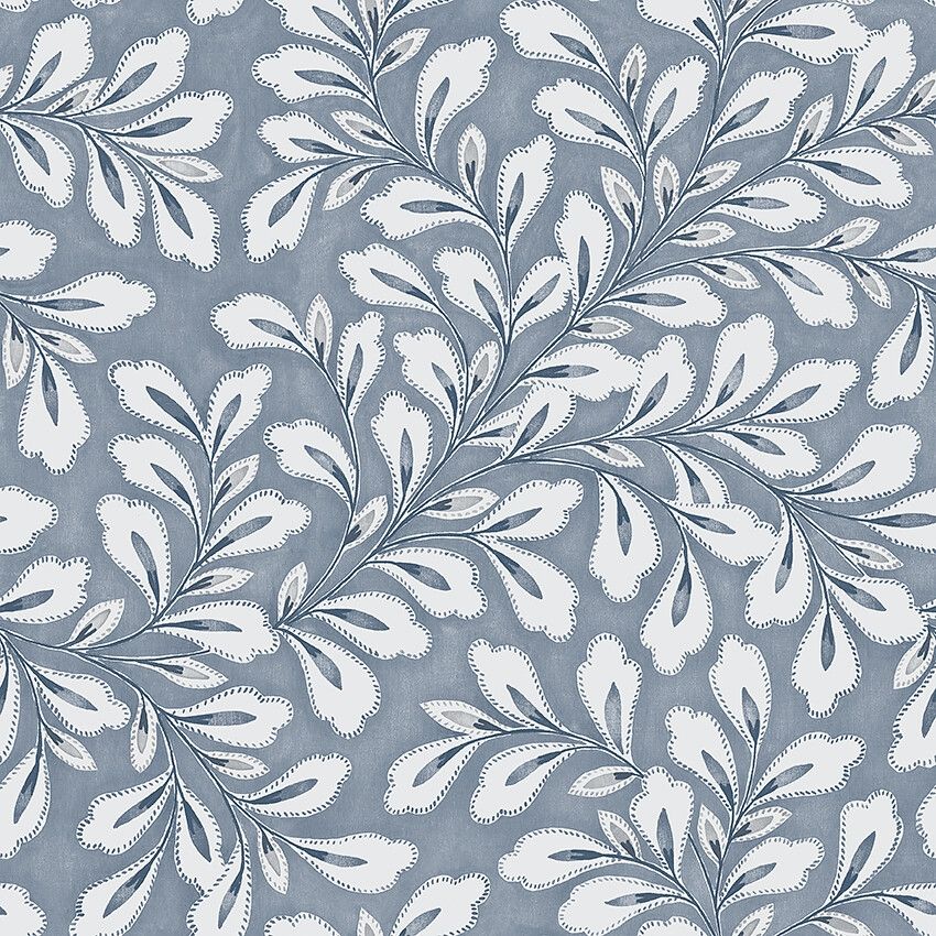 Liv tapet med botaniskt mönster i blå. Från kollektionen melodi. Nonwoven-material med rak passning. Passar i vardagsrum, matsal och arbetsrum.