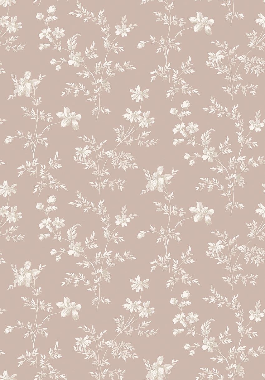 Ängsblomma tapet med blommigt mönster i vit och rosa. Från kollektionen timeless traditions. Nonwoven-material med rak passning.