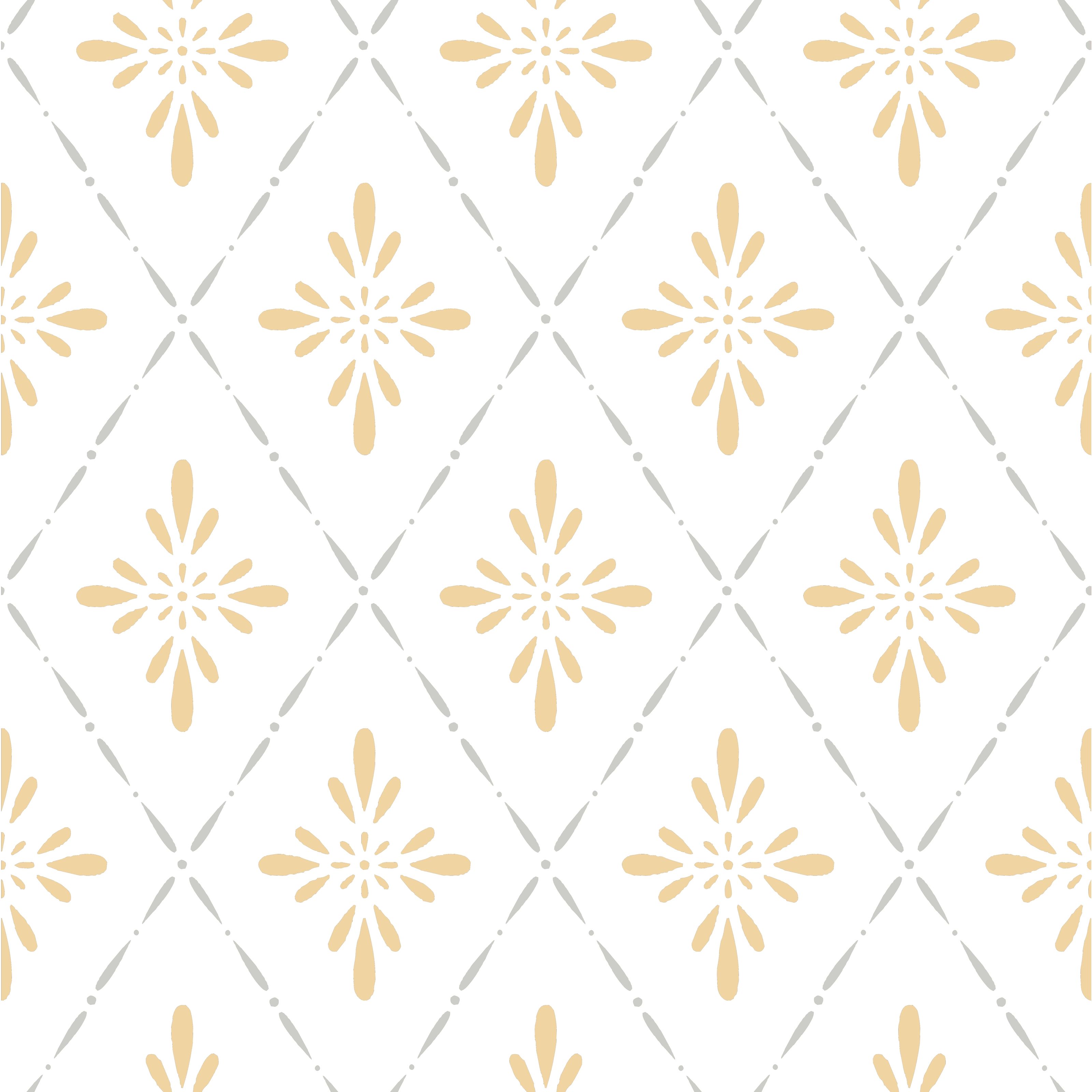 Ljungbacka, gul tapet från duro med geometriskt mönster i gul. Från kollektionen Duro 1900. Nonwoven-material med rak mönsterpassning.