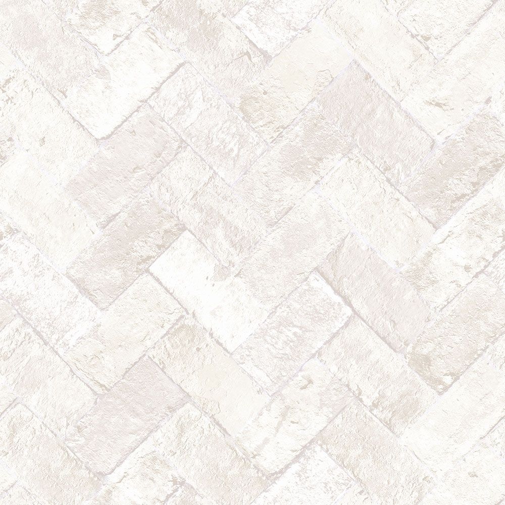 Herringbone Brick tapet i beige. Från kollektionen Just Kitchens. Nonwoven-material med rak passning.