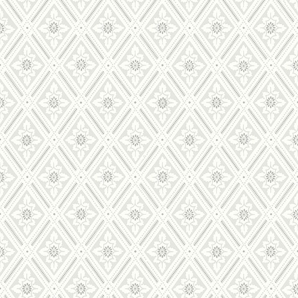 Ester mönsterbild trellis, ljusgrå tapet från Boråstapeter med rutigt, geometriskt, trellis mönster i grå. Från kollektionen Falsterbo III. Nonwoven-material med rak passning.