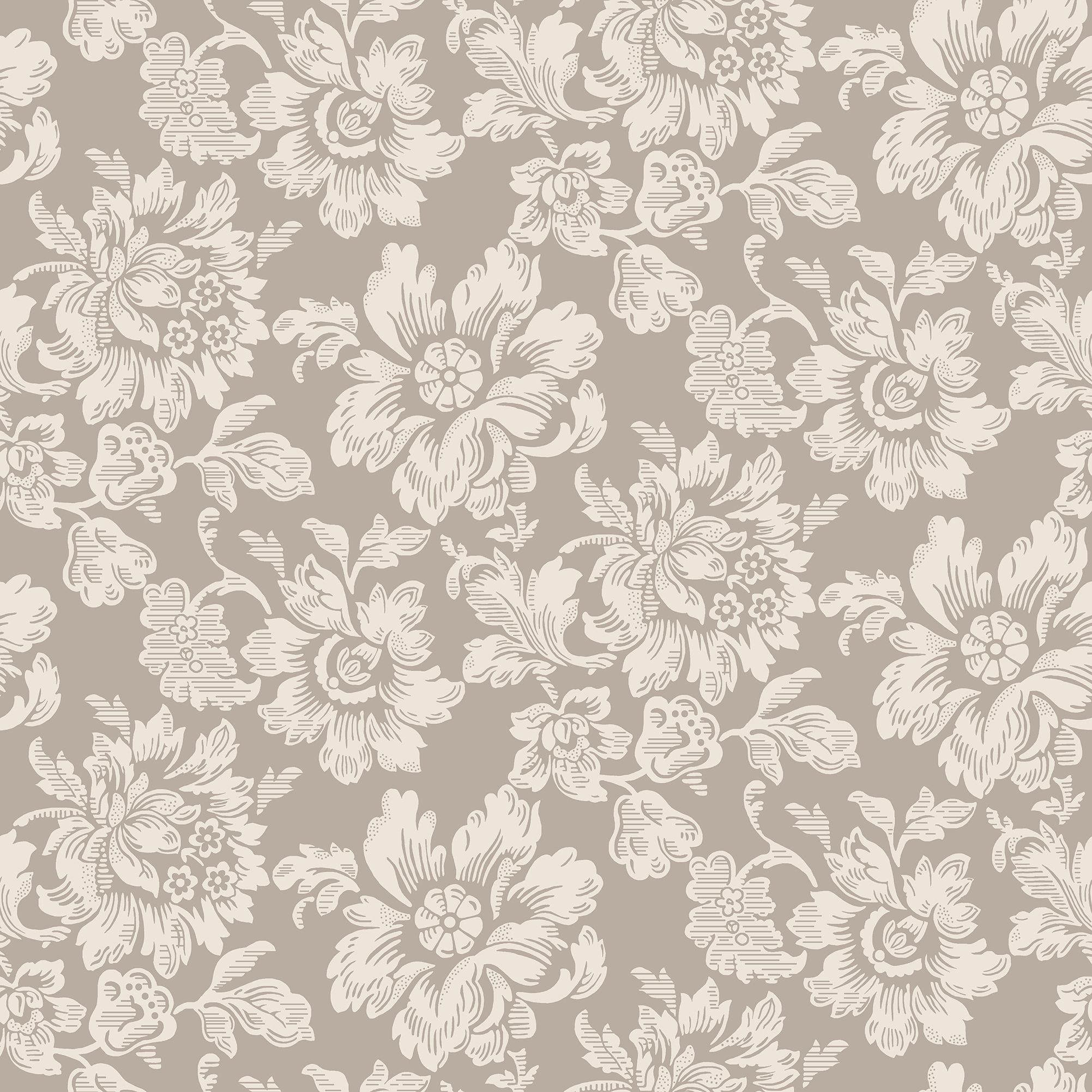 Högstatorpet, Beige tapet från duro med botaniskt mönster i beige. Från kollektionen Gammalsvenska QuickUp. Nonwoven-material med rak passning.