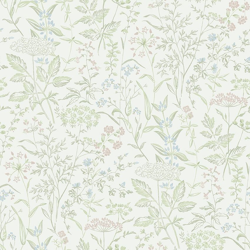 Emil 38734, tapet tapet med botaniskt, blommigt mönster i beige. Från kollektionen Borosan Hem. Nonwoven-material med rak passning.