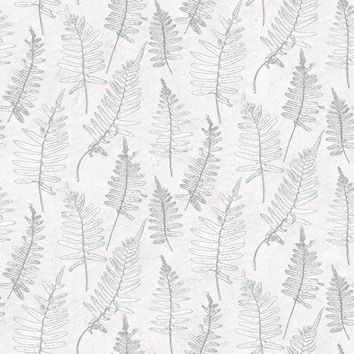 Stensöta tapet med botaniskt mönster i grå. Från kollektionen skogsgläntan. Nonwoven-material med rak passning. Passar i vardagsrum, sovrum och matsal.