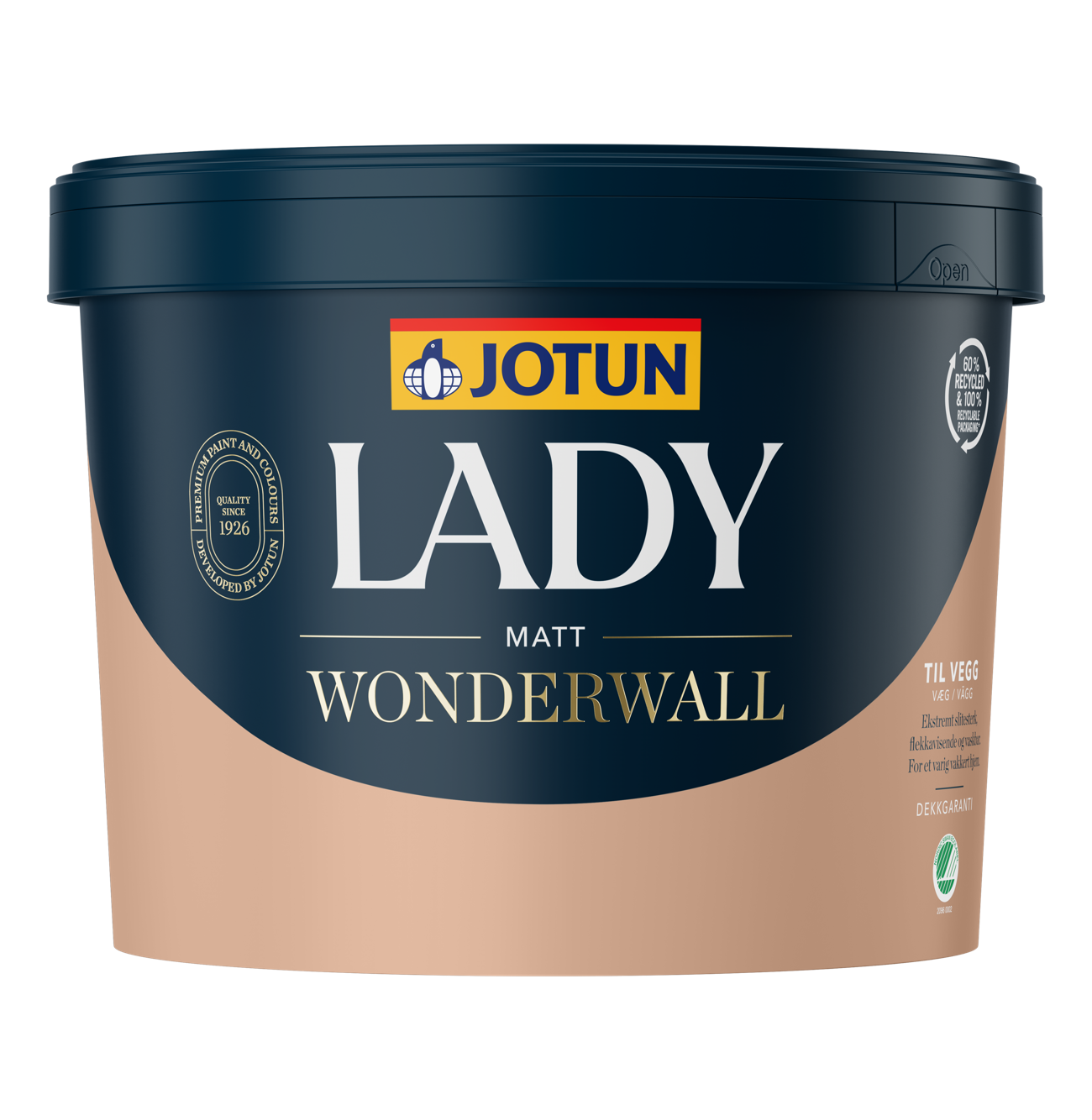 A beige Jotun Lady Wonderwall Matt paint can.