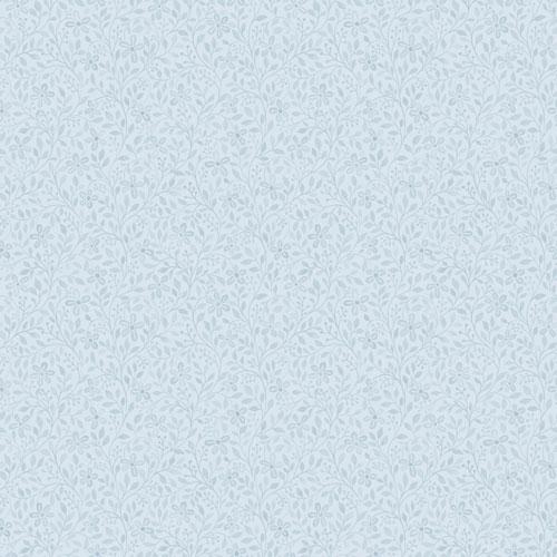 Alva småblommig, ljusblå tapet från Midbec med blommigt mönster i blå. Från kollektionen Blomstermåla. Nonwoven-material med rak passning.