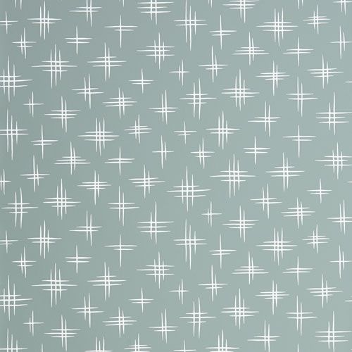 Limelight Lantern tapet från Midbec med himmel mönster i turkos. Från kollektionen Pioneer. Nonwoven-material med förskjuten passning.