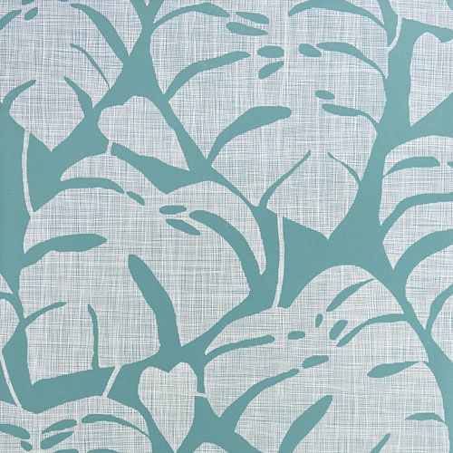 Guatemala tapet med botaniskt mönster i turkos. Från kollektionen signature. Nonwoven-material med rak passning.