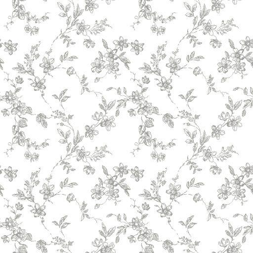 Bella, Grå tapet från duro med blommigt mönster i grå. Från kollektionen Spira. Nonwoven-material med rak passning.