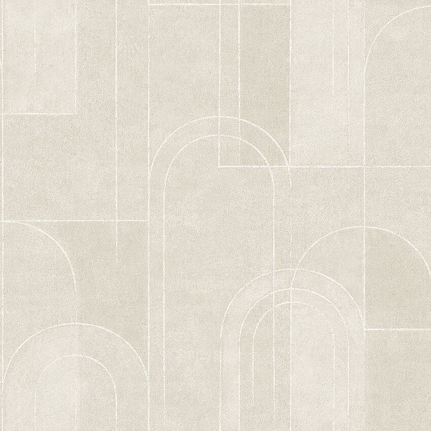 Sjöhagen tapet med grafiskt mönster i beige. Från kollektionen Alla Tiders Hus. Nonwoven-material med förskjuten passning. Passar i vardagsrum, matsal och kök.