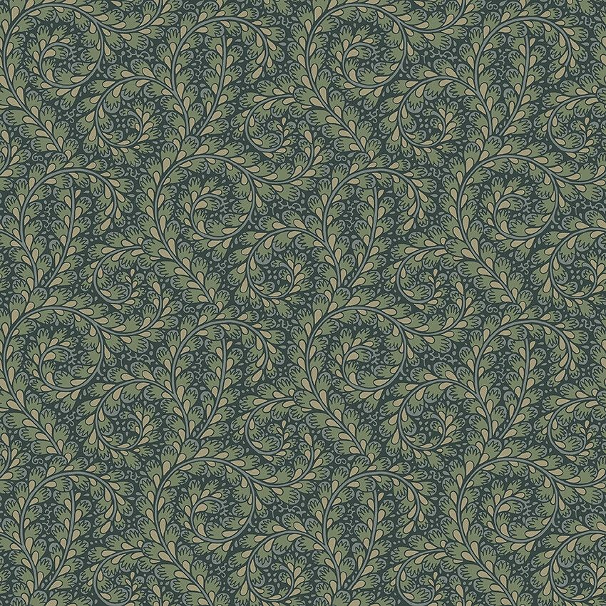 Wild Ferns tapet i grönt tapet med botaniskt mönster i grön. Från kollektionen Treasured. Nonwoven-material med rak passning. Passar i kök, hall och arbetsrum.