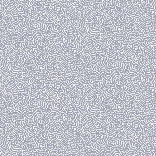 Anna tapet med botaniskt mönster i blå. Från kollektionen Lina. Nonwoven-material med förskjuten passning.