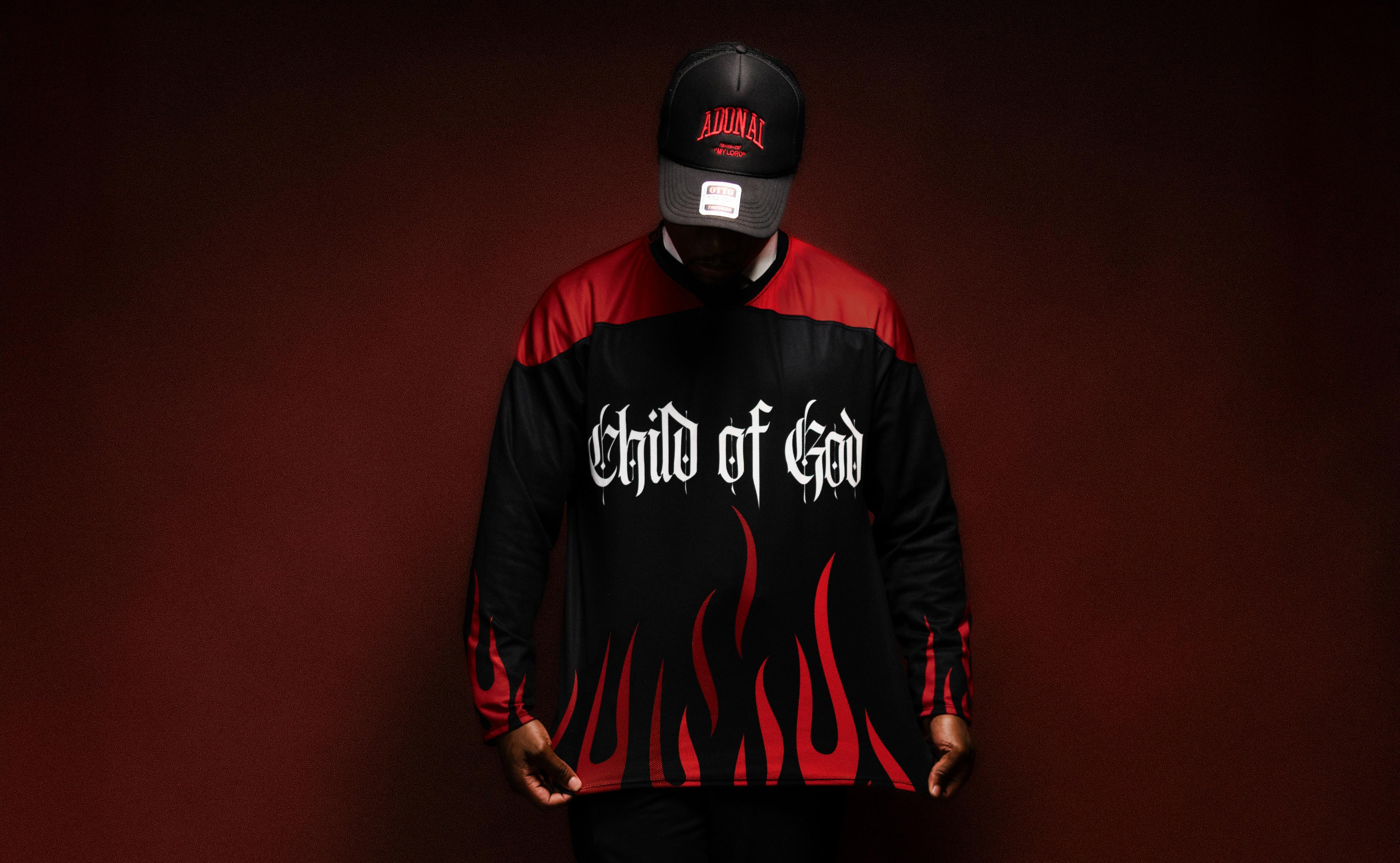 Christian streetwear brand portrait of Jean-Samuel representing faith, identity, and GODMADE clothing.