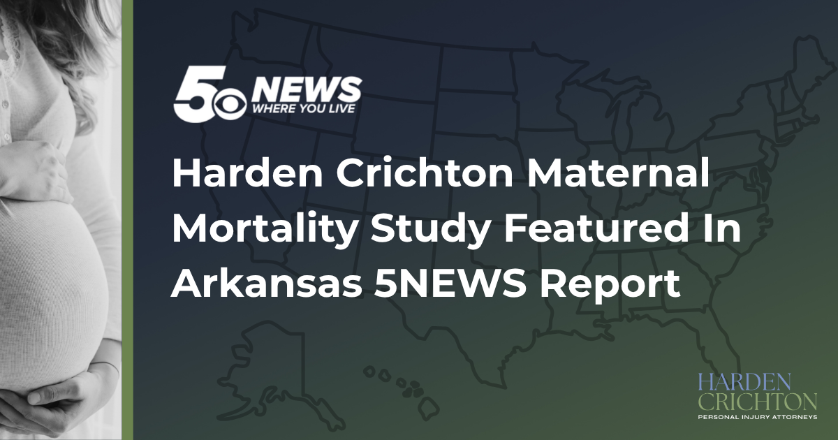 Harden Crichton maternal mortality study featured in Arkansas 5NEWS report, pregnant woman beside U.S. map