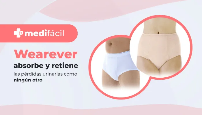 wearever absorbe y retiene las perdidas urinarias