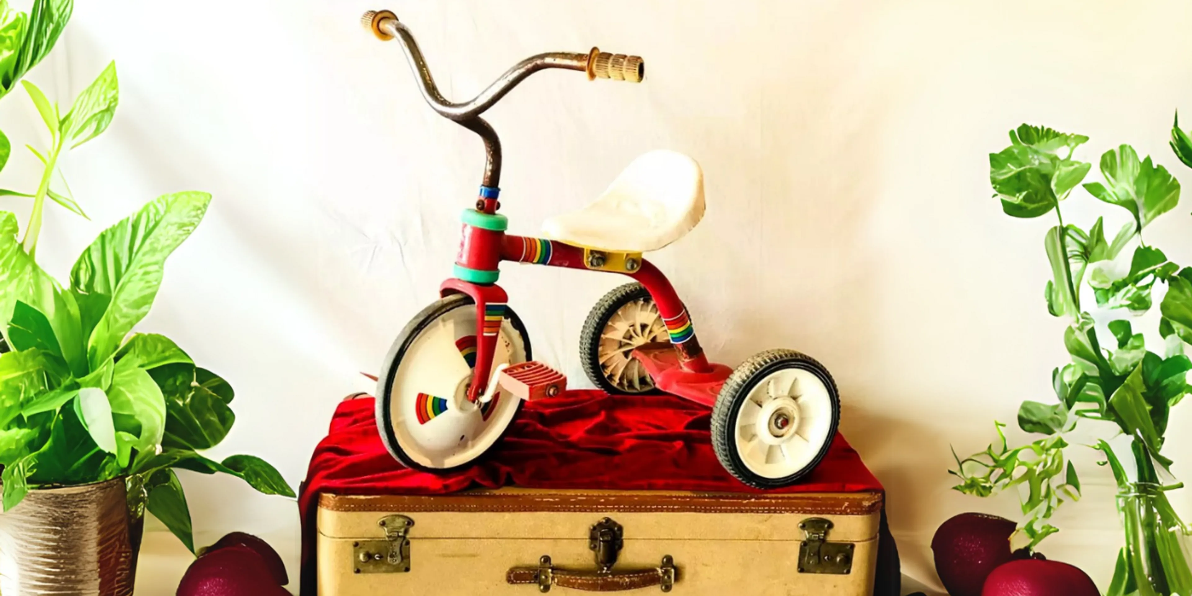 Triciclos rojos Apache en la infancia