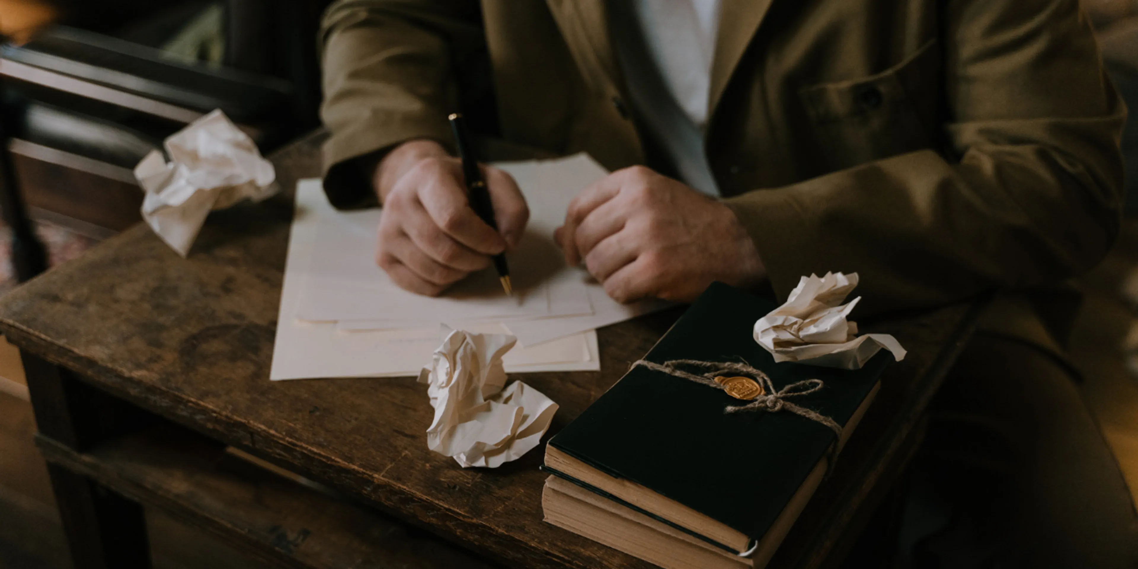 persona escribiendo a mano