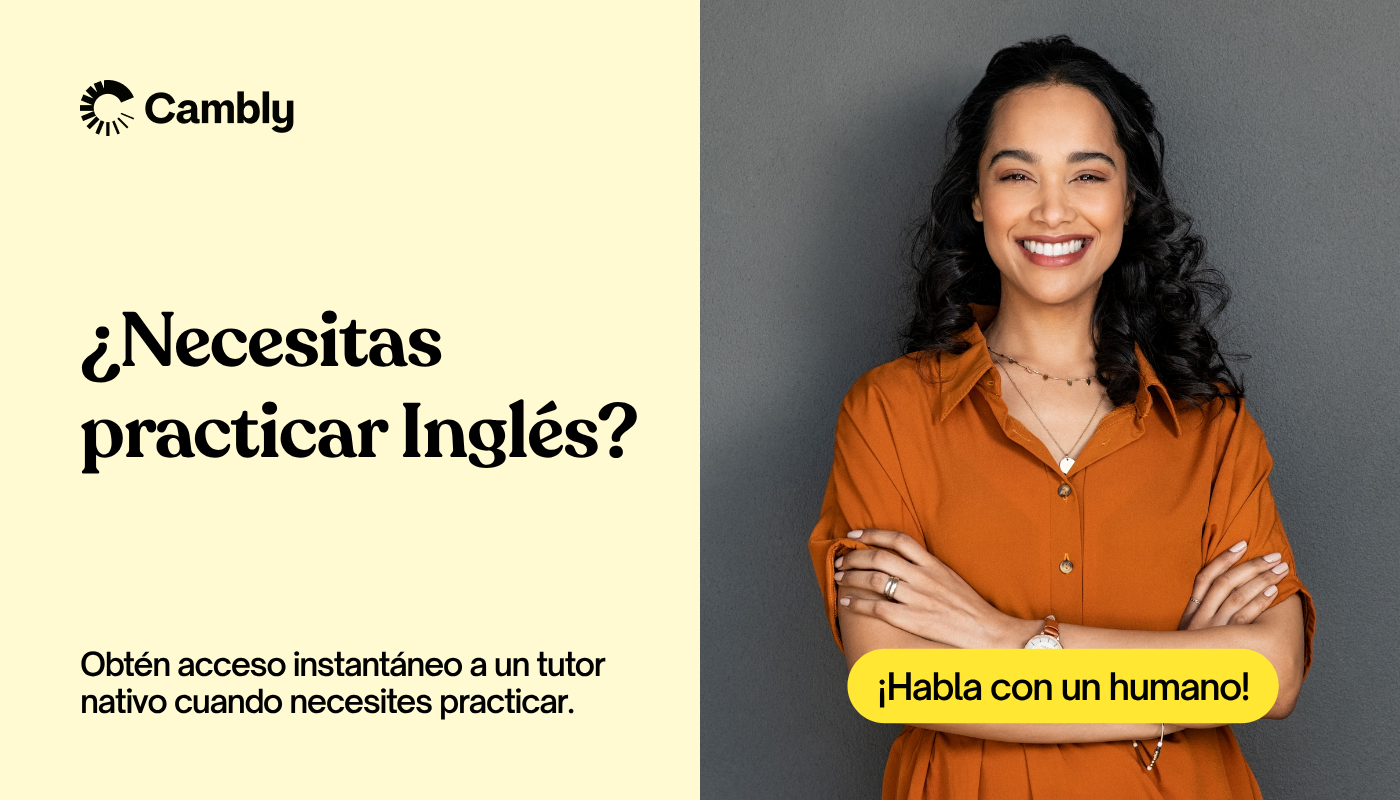 ¿Necesitas practicar inglés? Obtén acceso instantáneo a un tutor nativo cuando necesites practicar. ¡Habla con un humano! Cambly