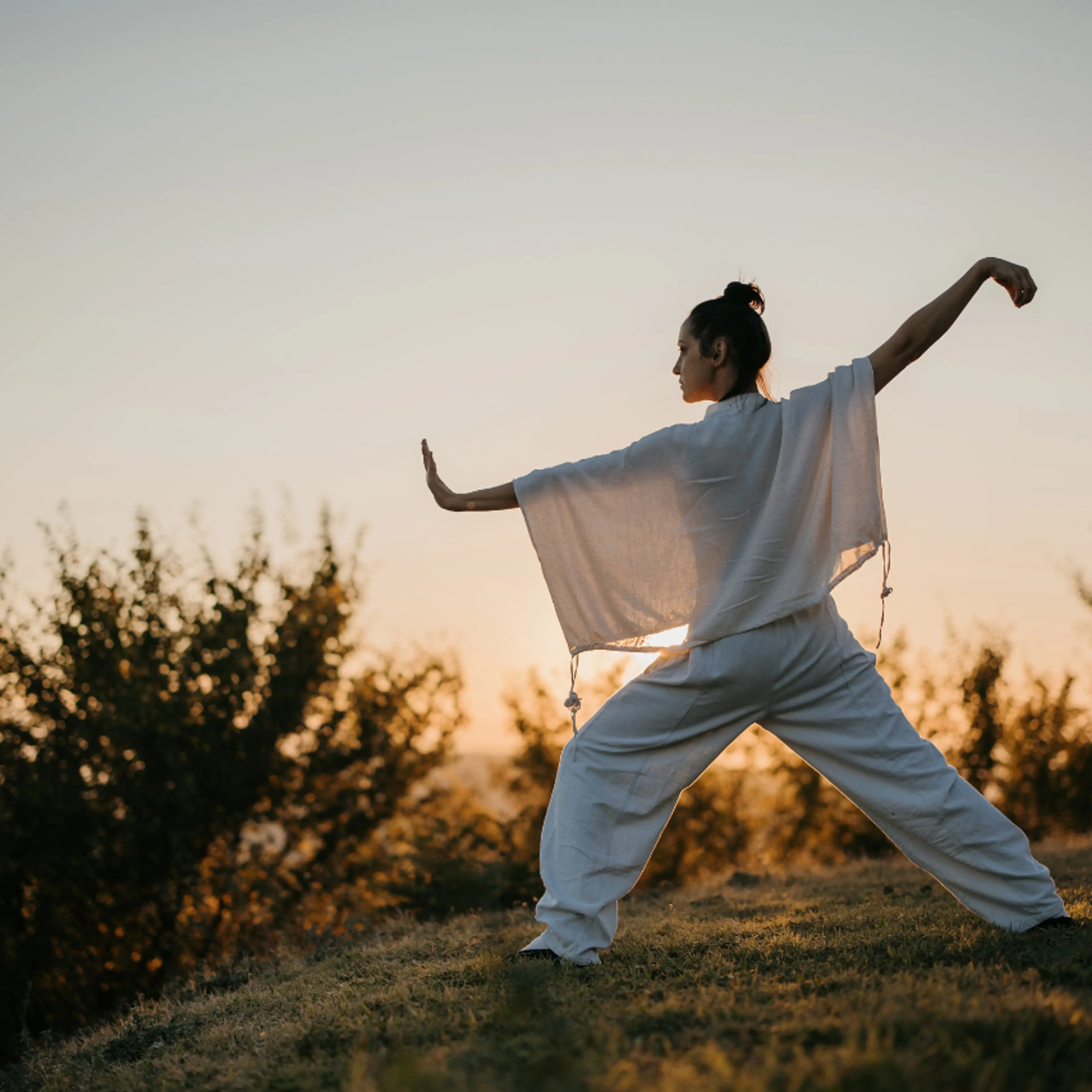 mujer practicando tai chi