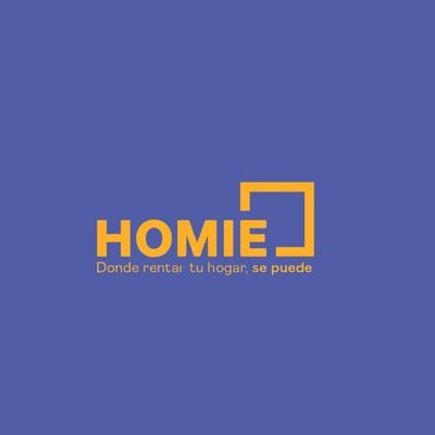 Logo de Homie y telefonos celulares mostrando página de Homie