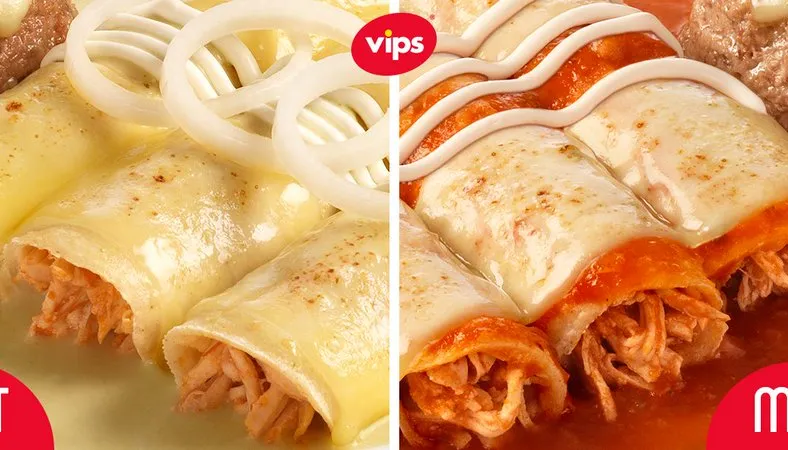 Enchiladas suizas y entomatadas - Vips, restaurante mexicano a buen precio