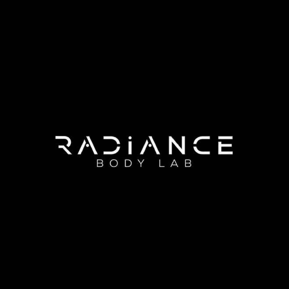 Logo Radiance Body Lab con fondo negro