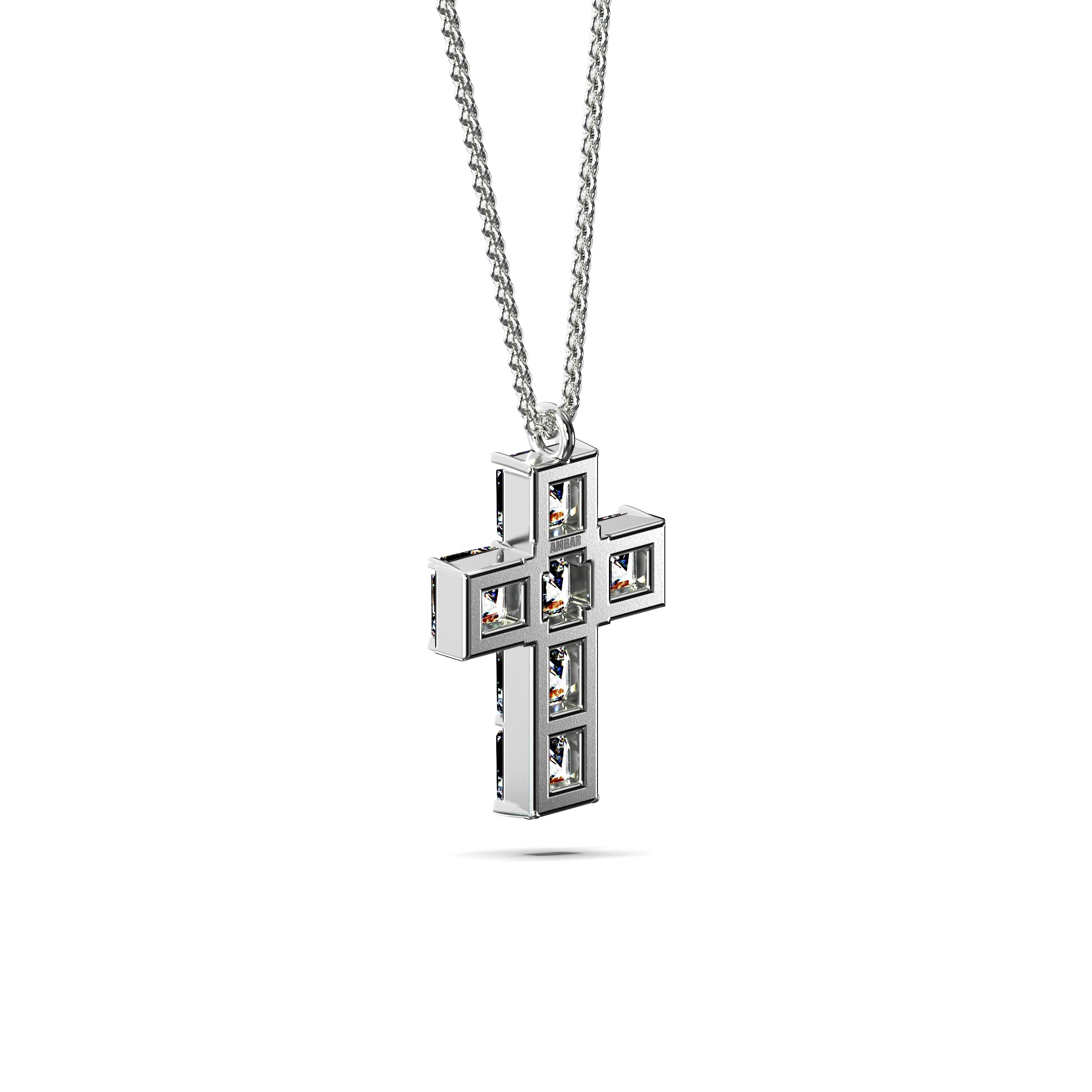 Main view of Celestial Grace Diamond Cross Pendant