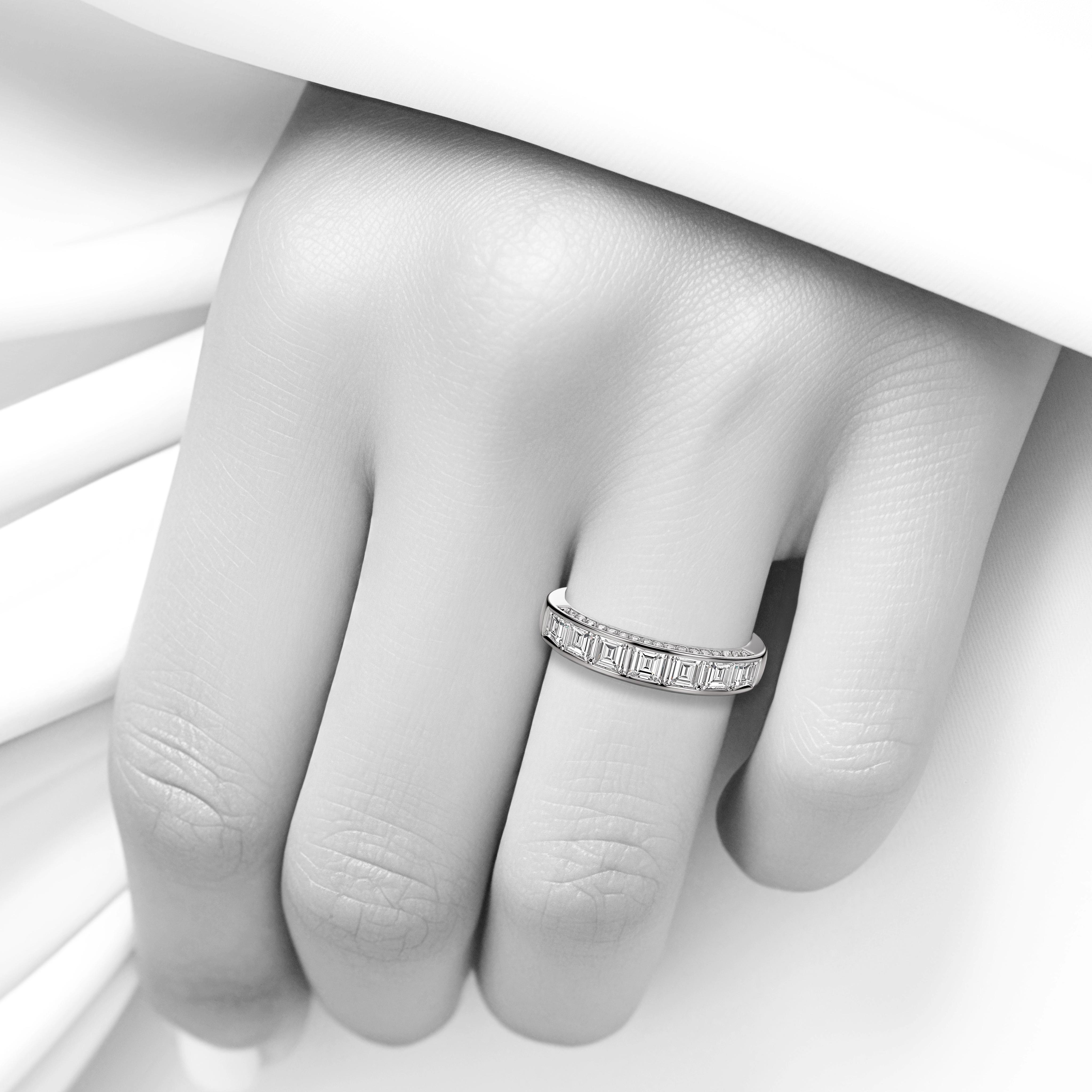 Main view of Classic Cascading Diamond Band