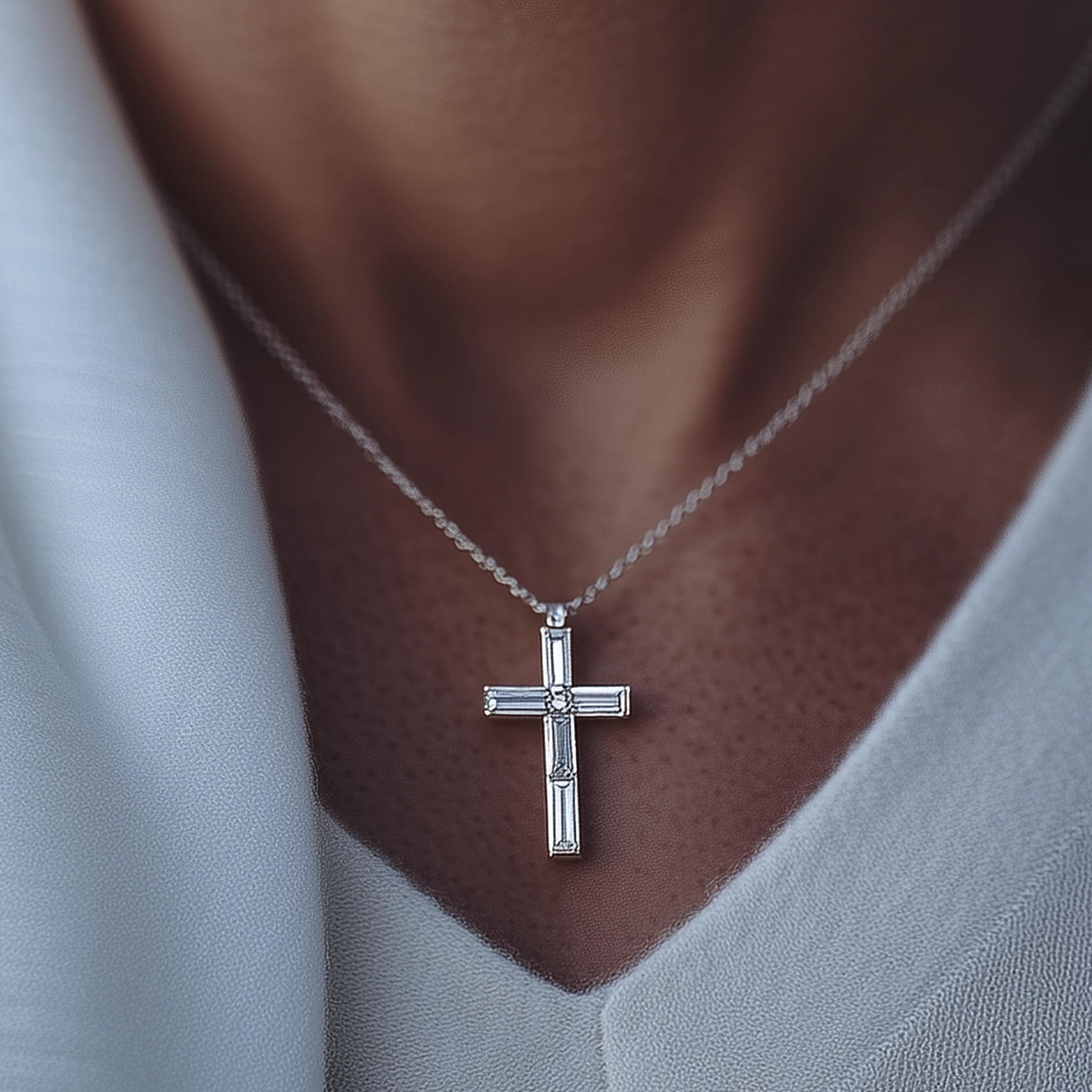 Main view of Iconic Cross Design Baguettes and Square Diamonds-27mm