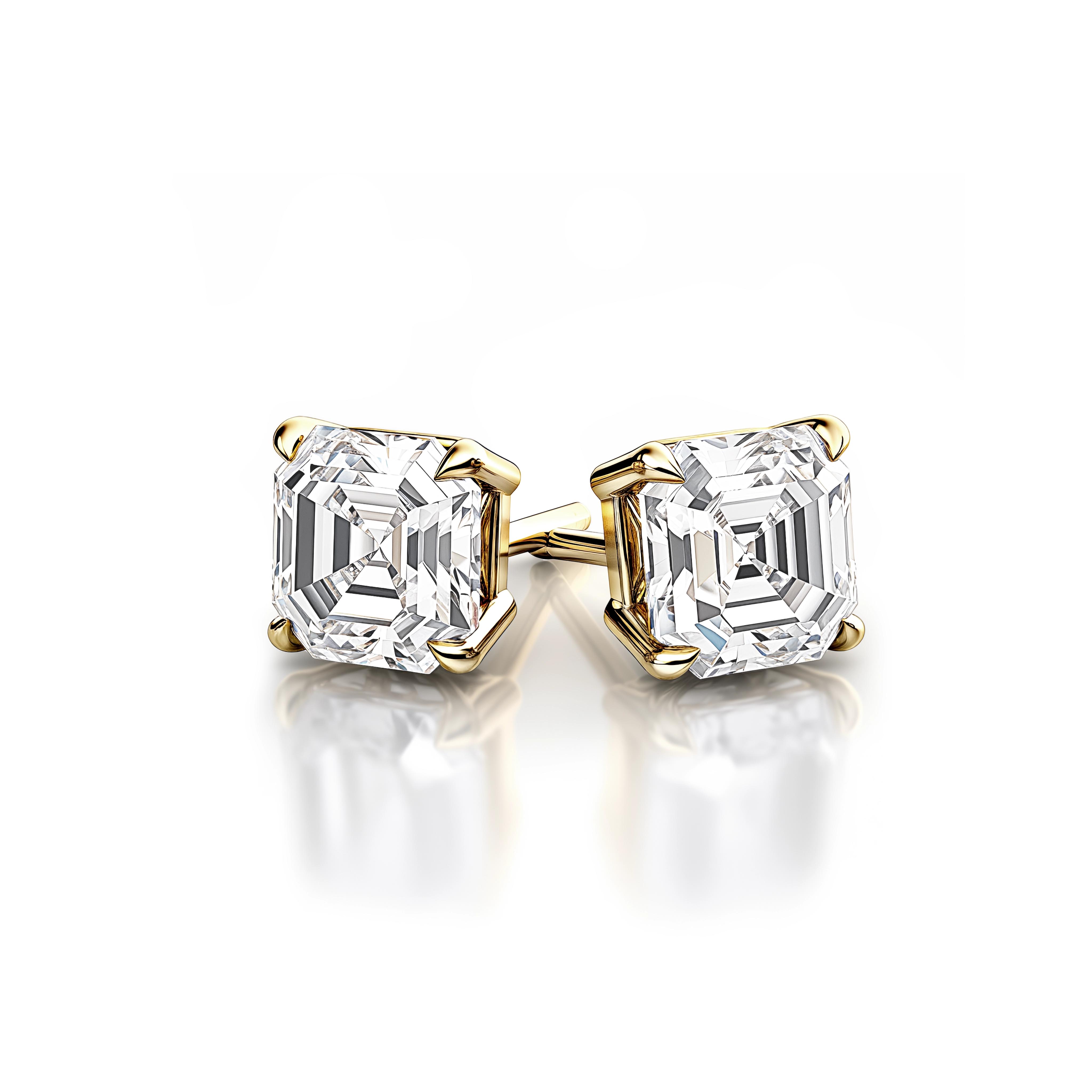 Main view of Contemporary Crown Diamond Studs
