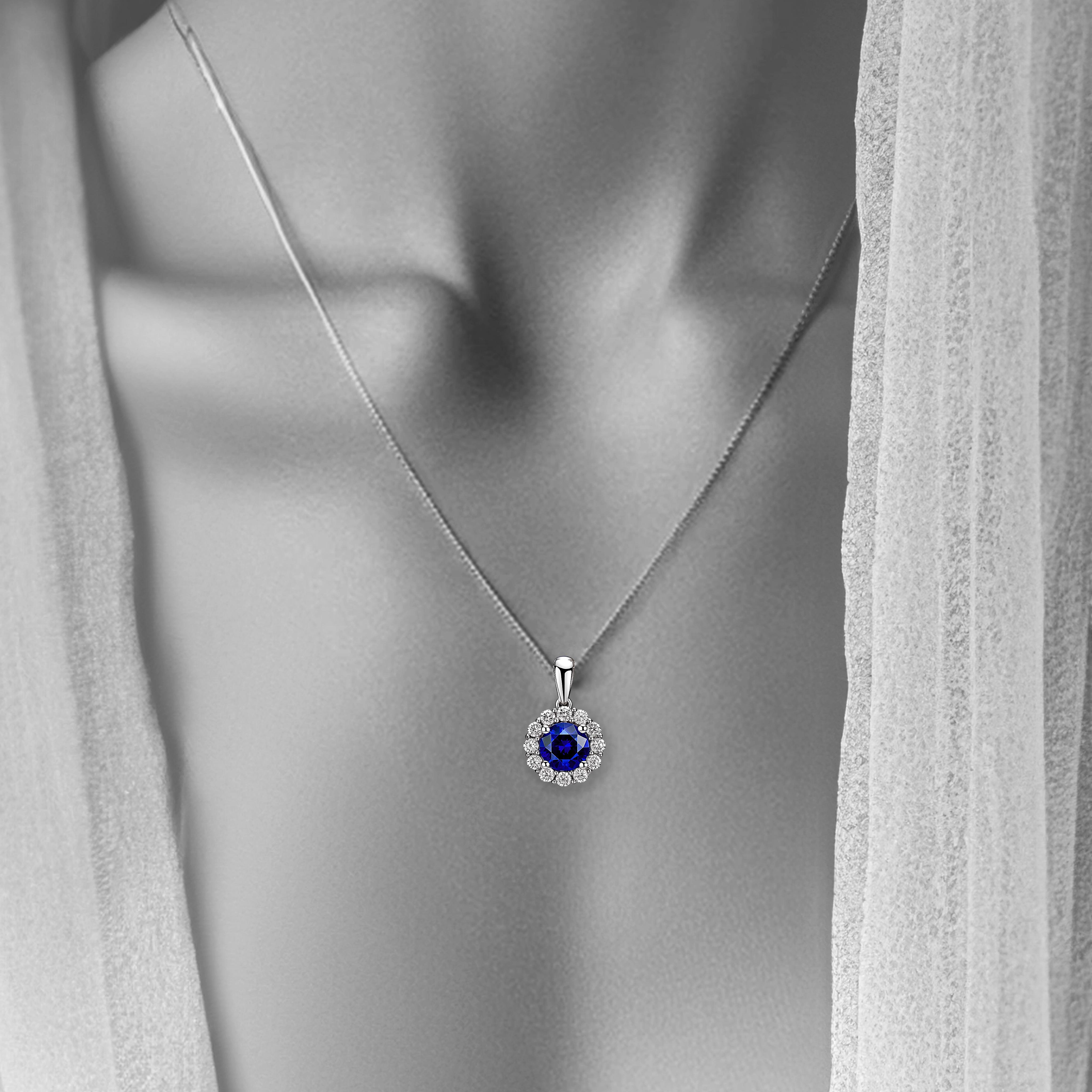 Main view of Vivacious Gemstone Halo Pendant