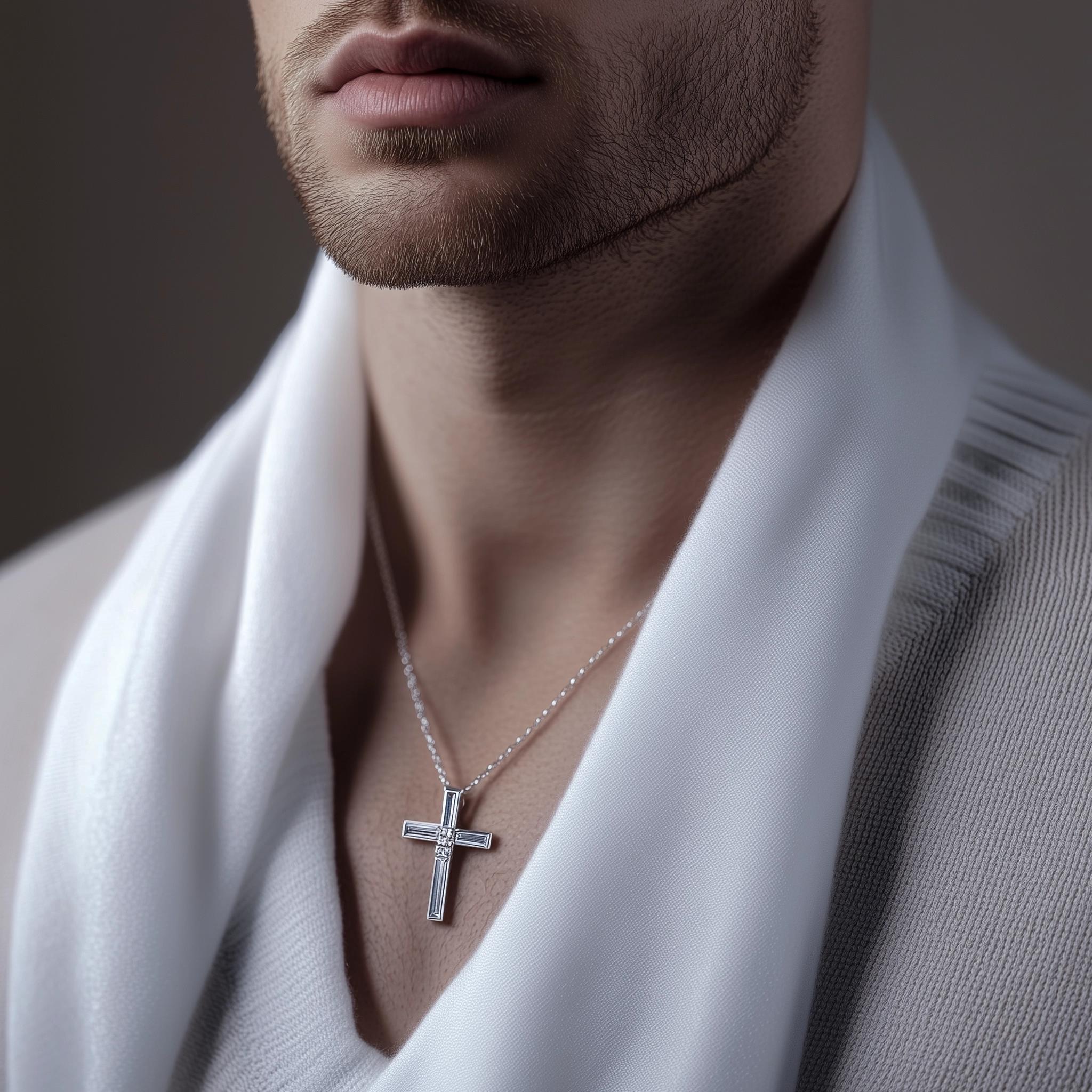 Main view of Iconic Cross Design Baguettes and Square Diamonds-27mm