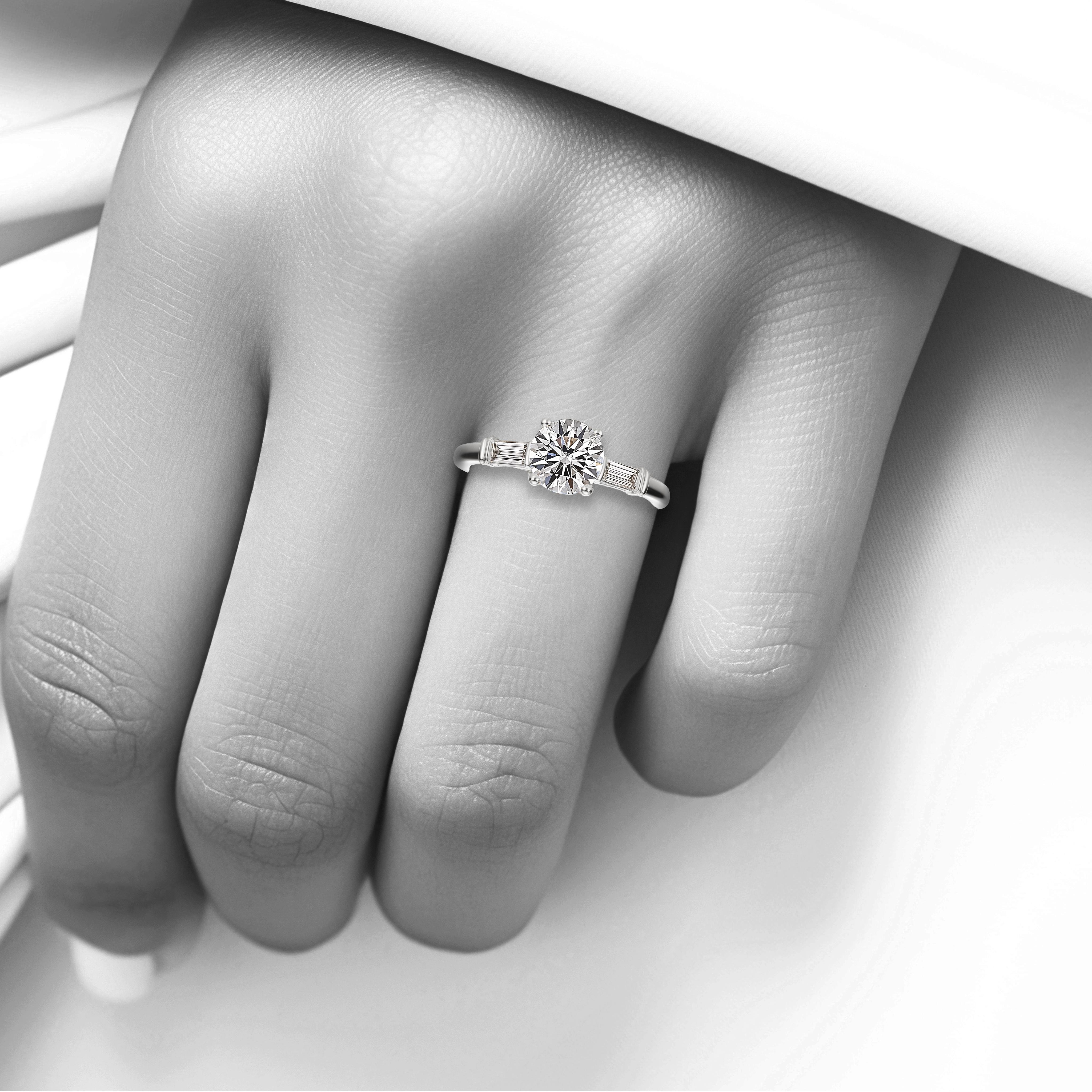 Main view of Lustrous Baguette Brilliance Diamond Ring