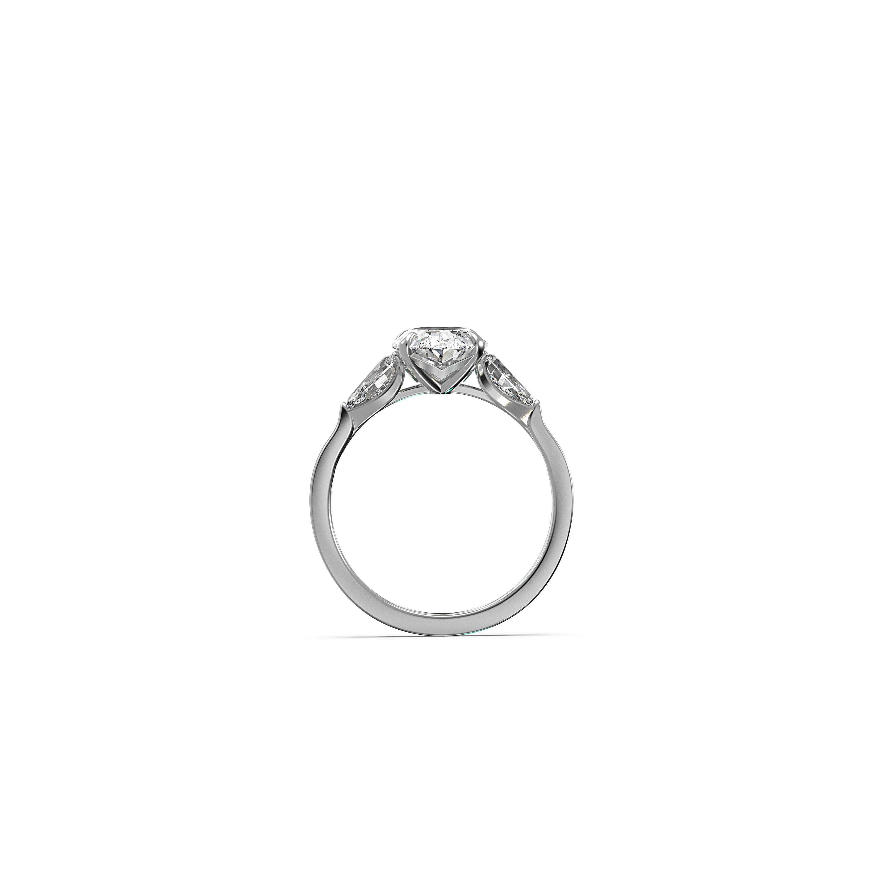 Main view of Timeless Pear Trilogy Diamond Ring