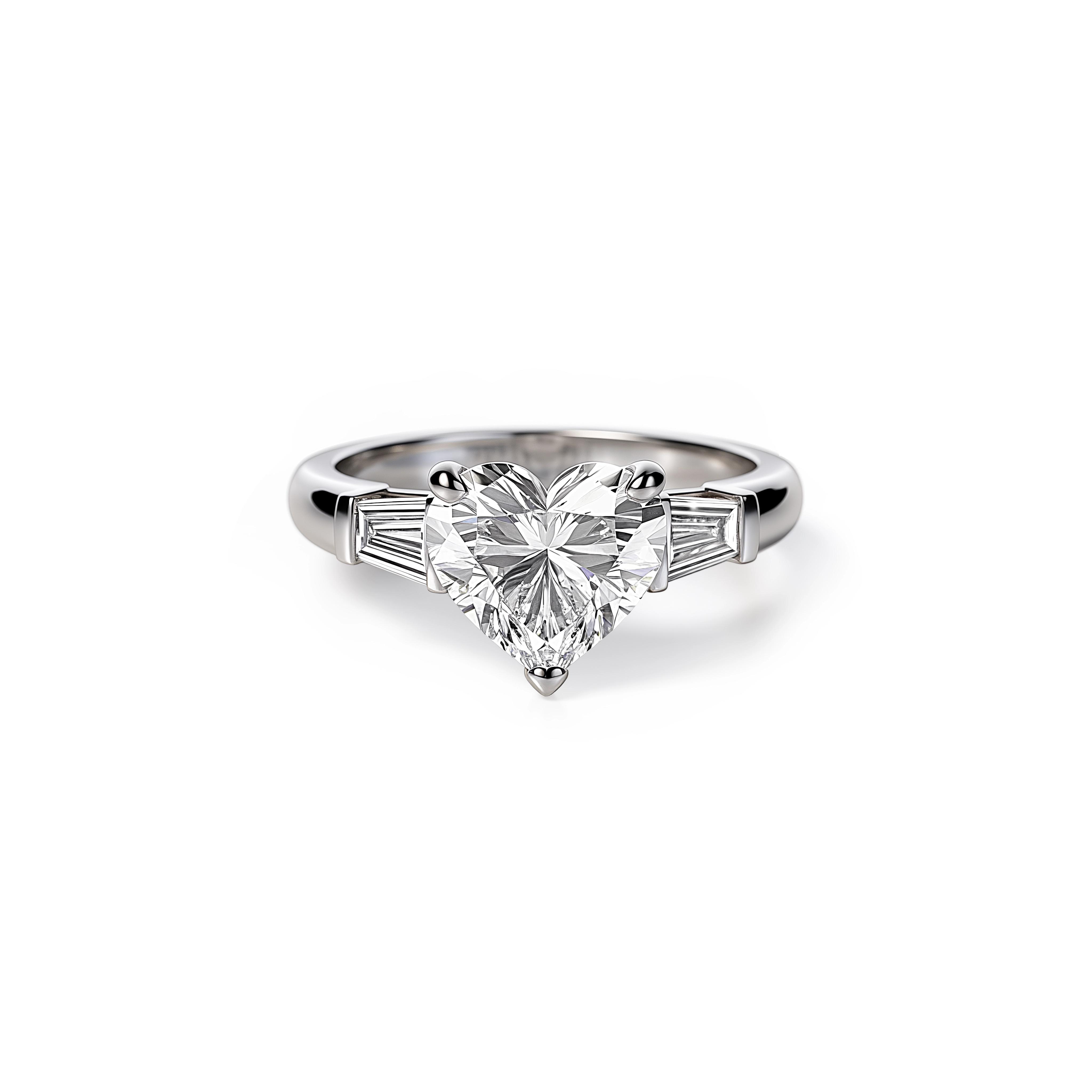 Main view of True Heart Baguette Diamond Ring