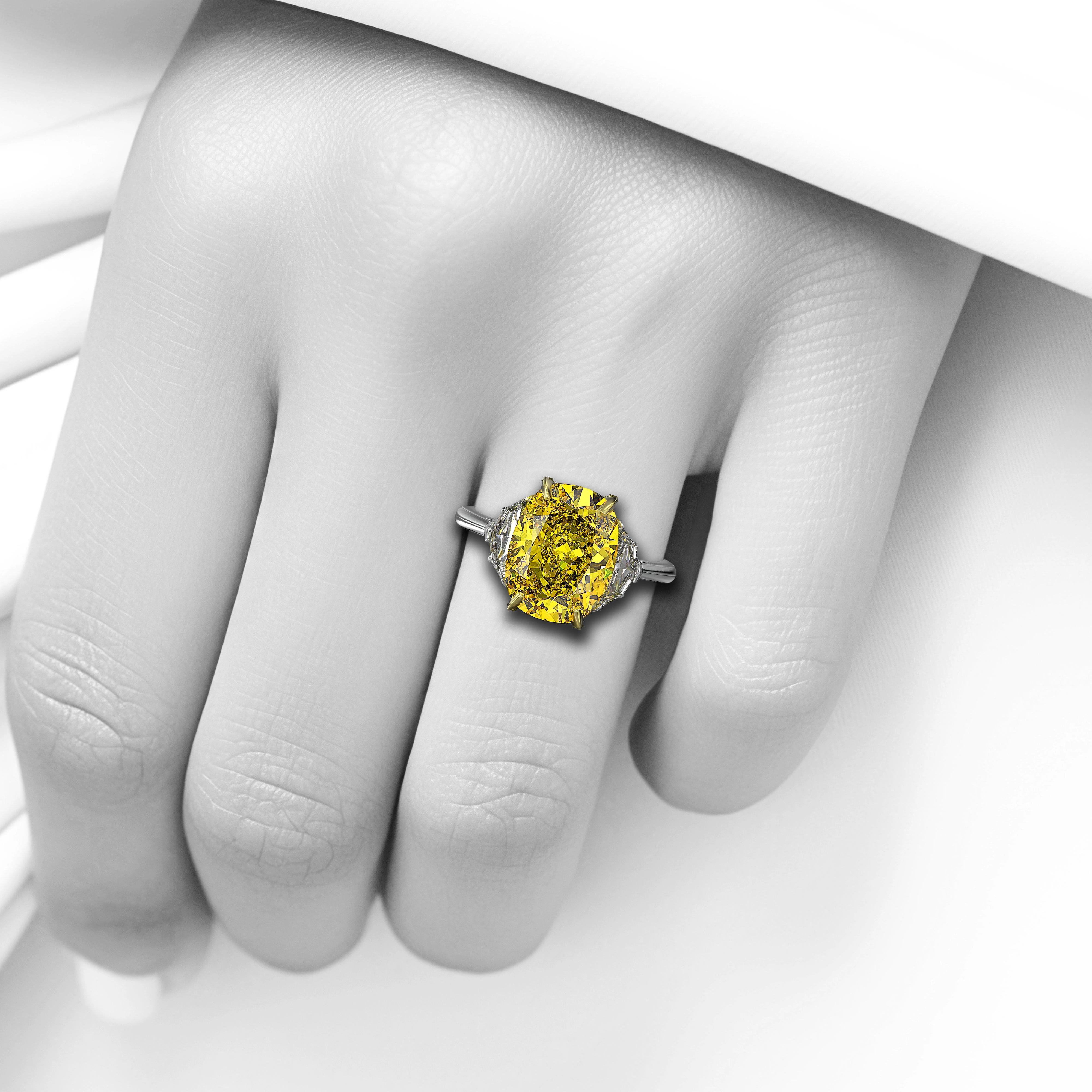 Main view of Canary Crest Oval Diamond Ring