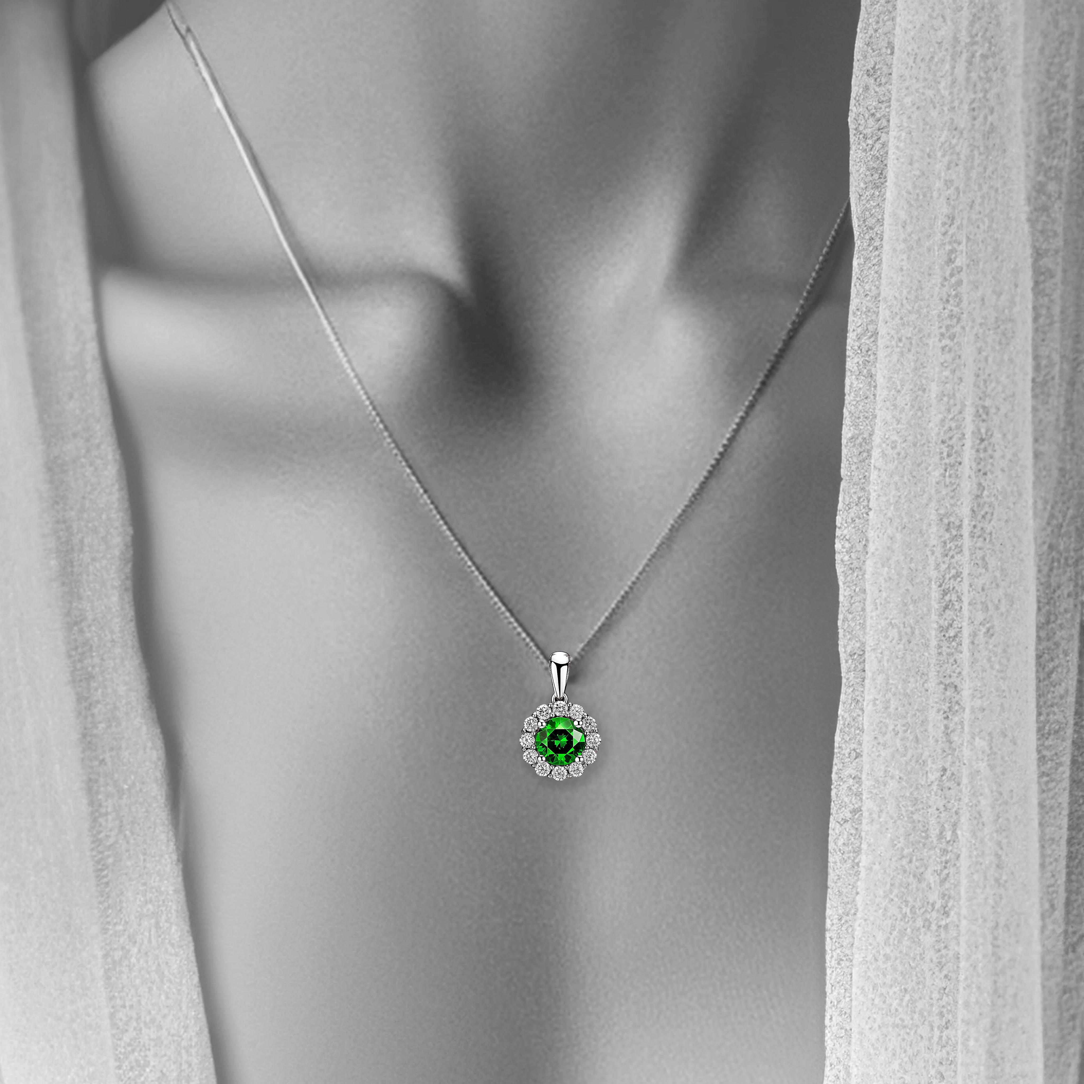 Main view of Vivacious Gemstone Halo Pendant