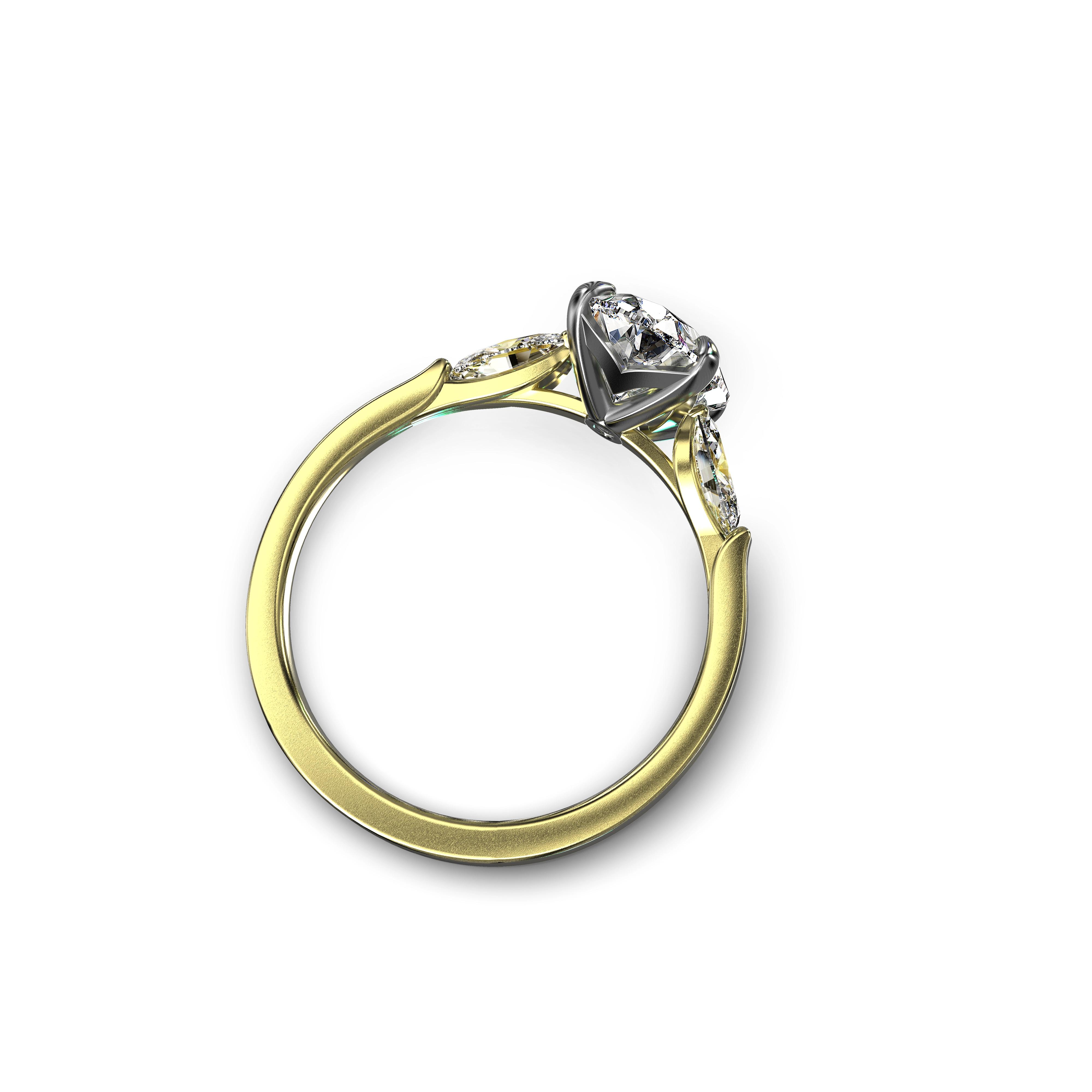Main view of Timeless Pear Trilogy Diamond Ring