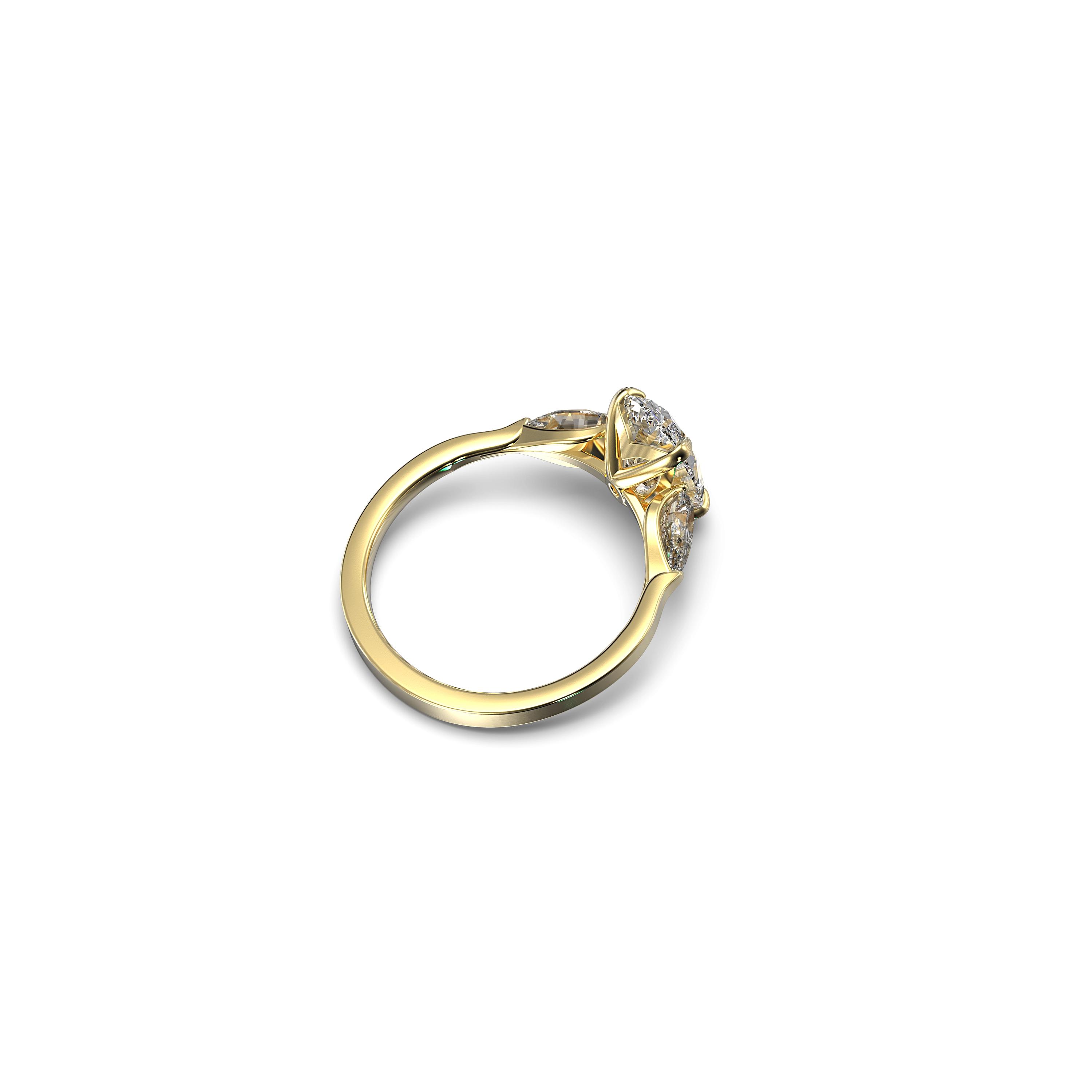 Main view of Timeless Pear Trilogy Diamond Ring