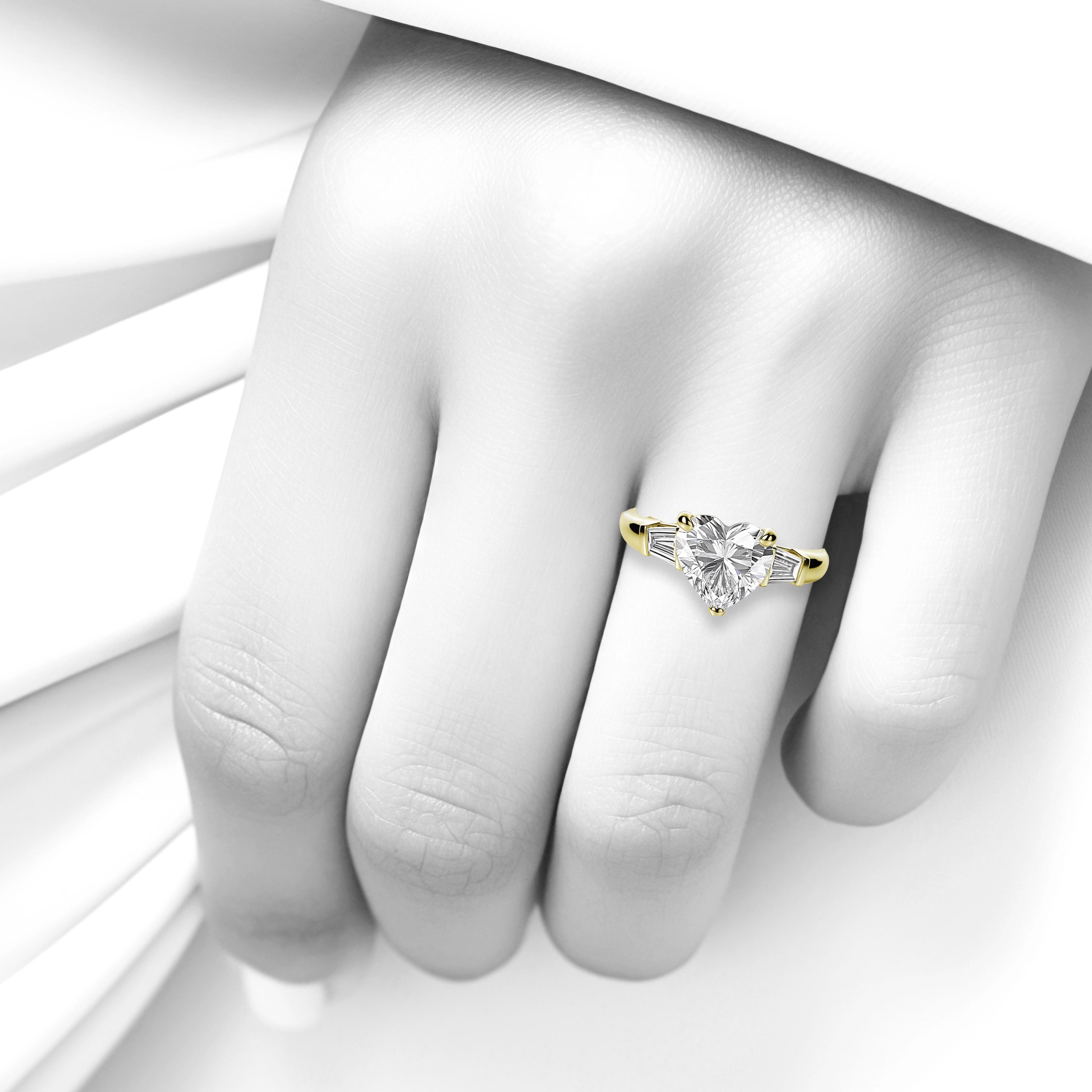 Main view of True Heart Baguette Diamond Ring