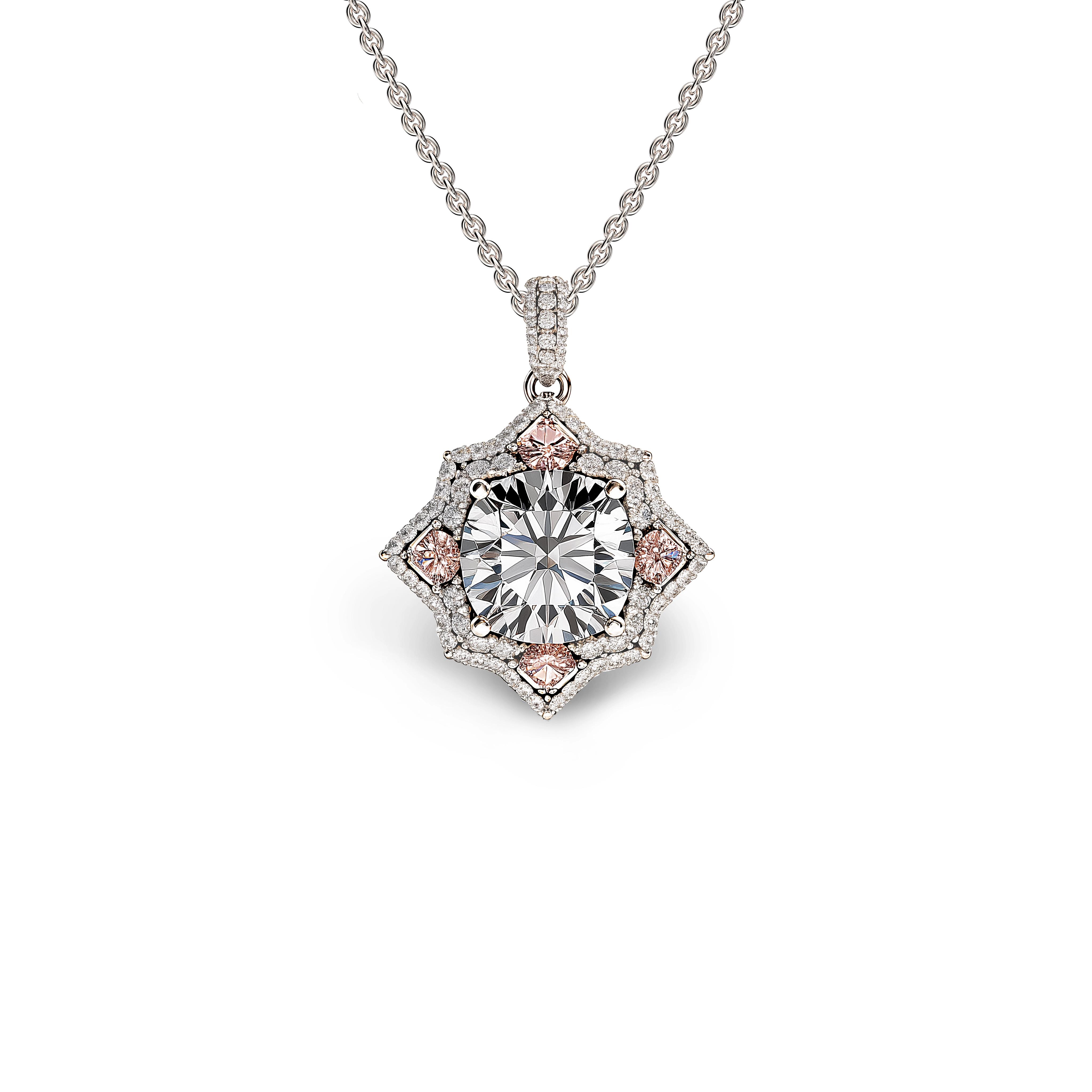 Main view of Celestial Cushion Diamond Pendant