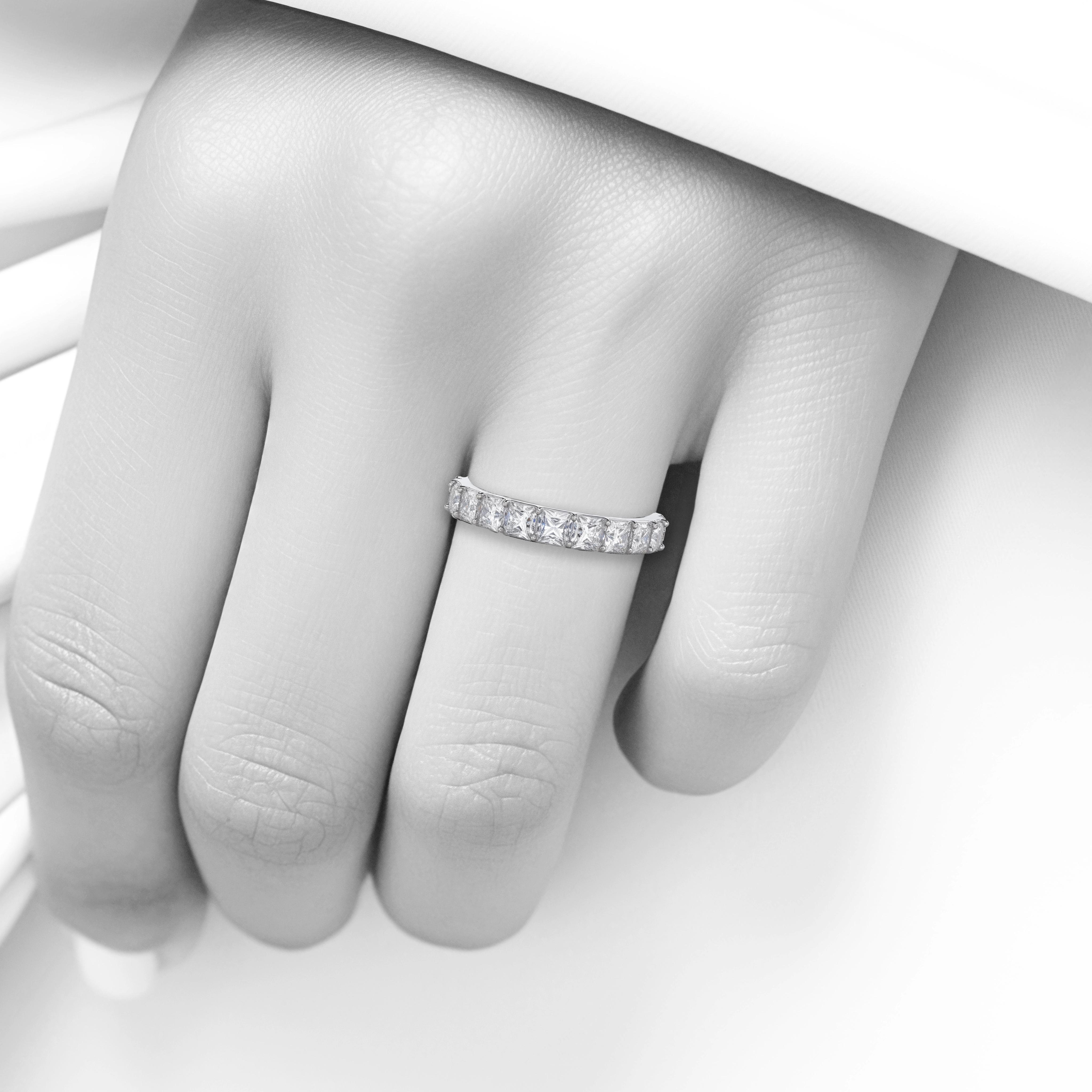 Main view of Classic Grand Princess Cut Diamond Band