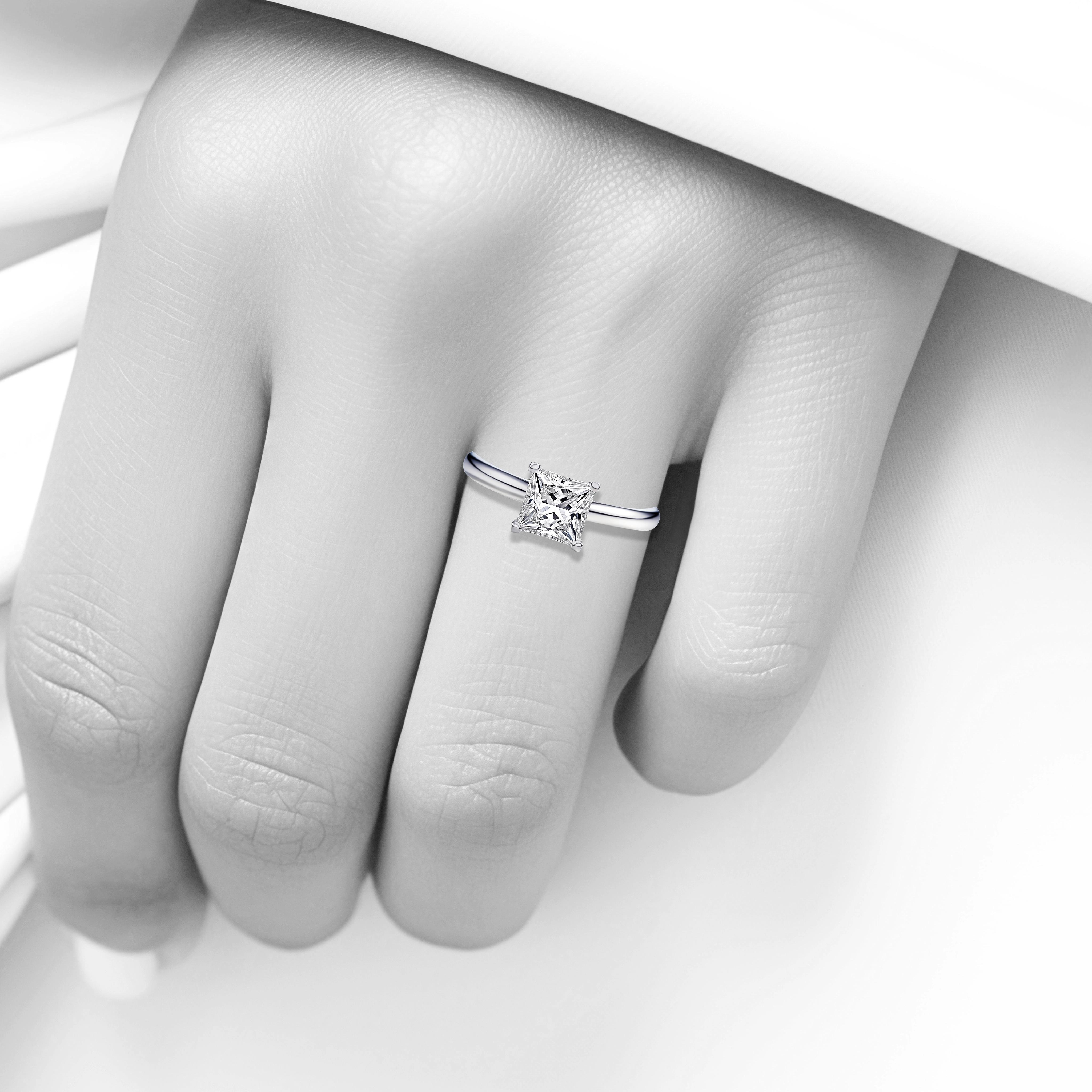 Main view of Classic Crown Jewel Princess Engagement Ring