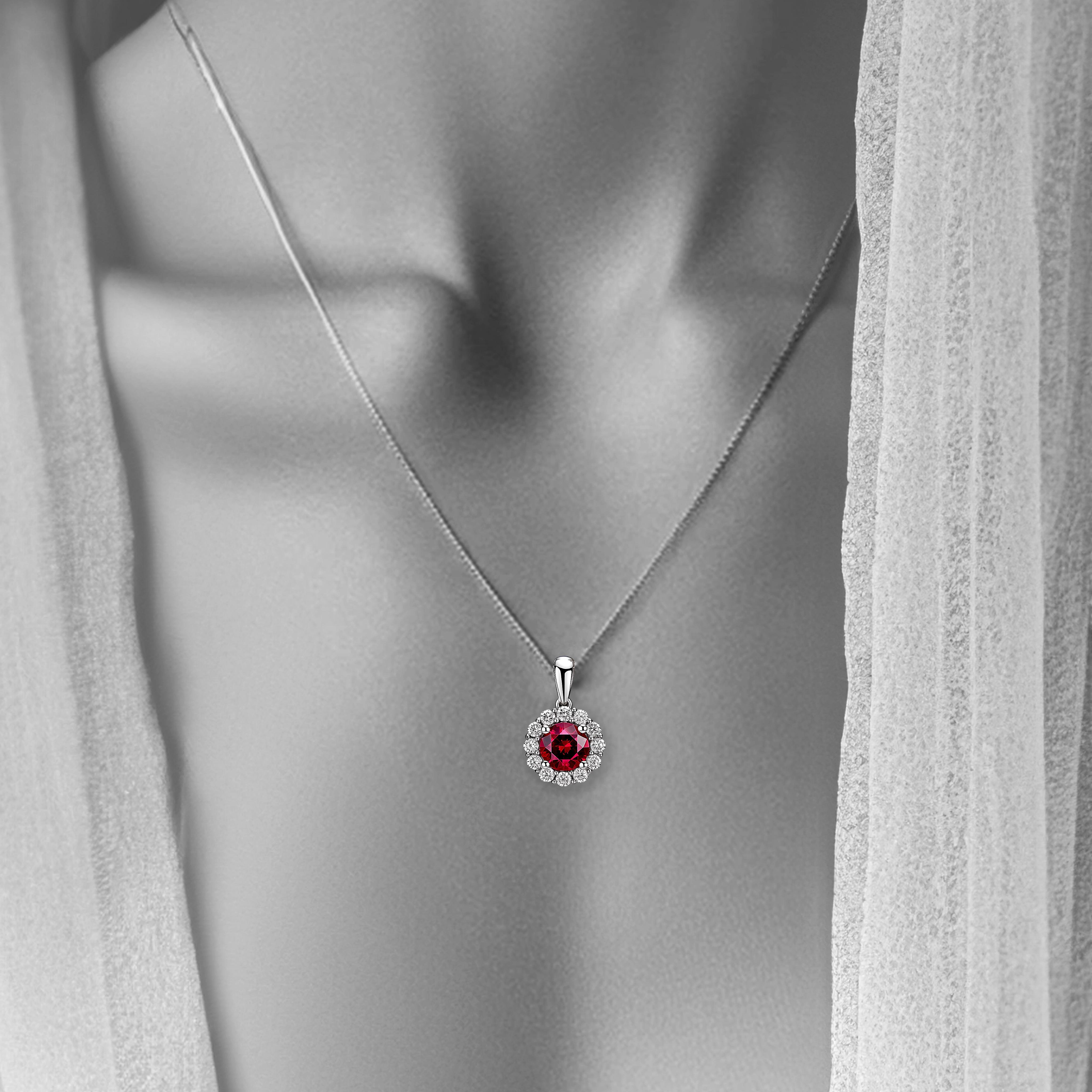 Main view of Vivacious Gemstone Halo Pendant