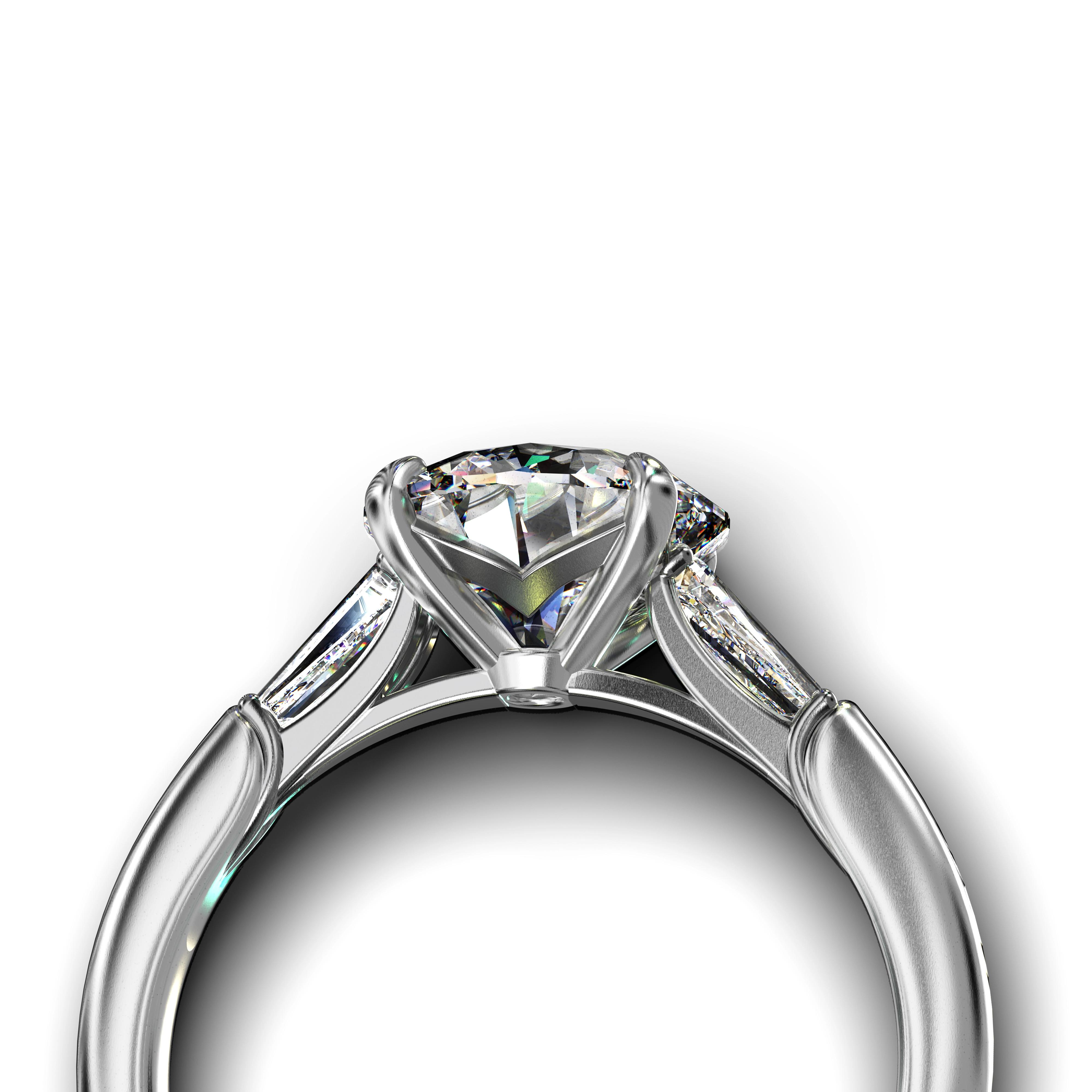 Main view of Harmony Baguette Diamond Solitaire Ring