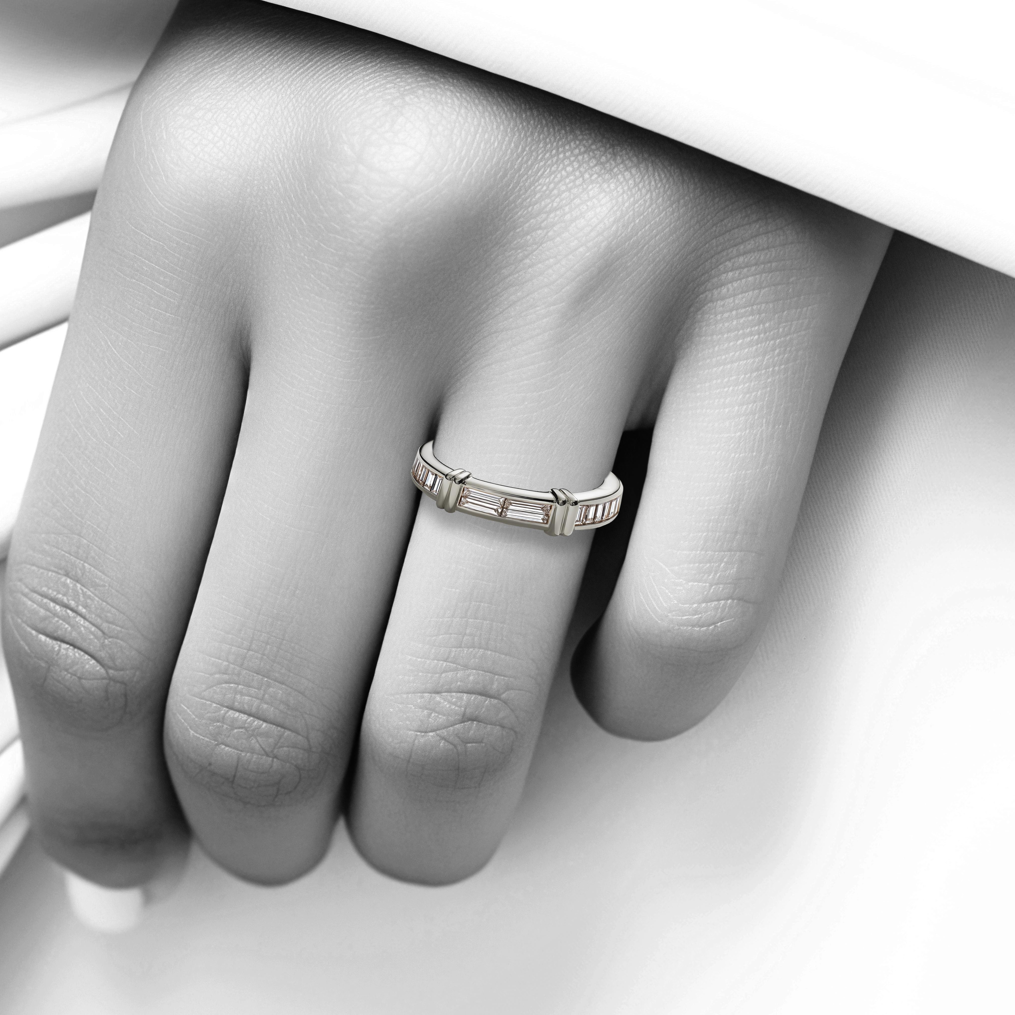 Main view of Linear Allure Baguette Band