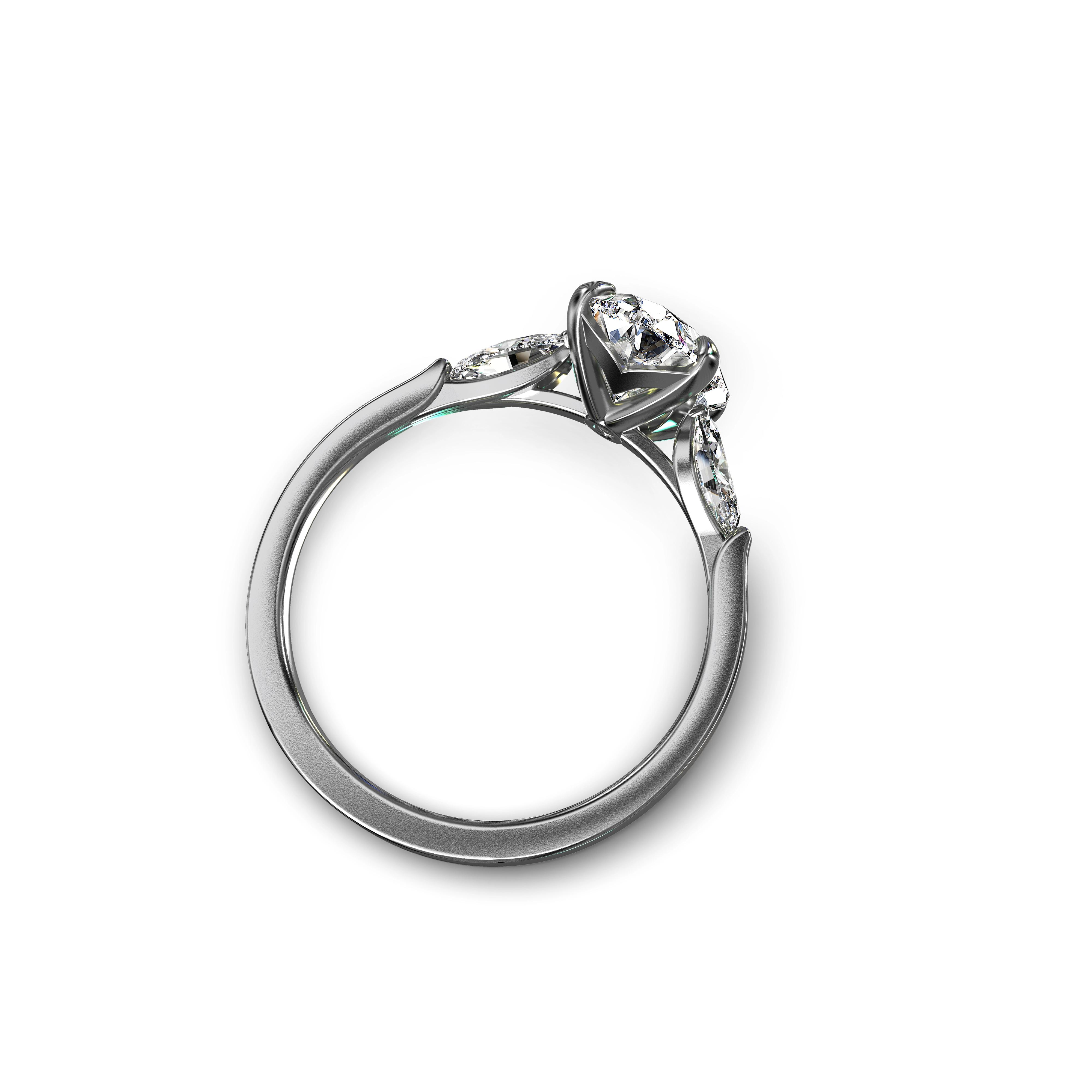 Main view of Timeless Pear Trilogy Diamond Ring