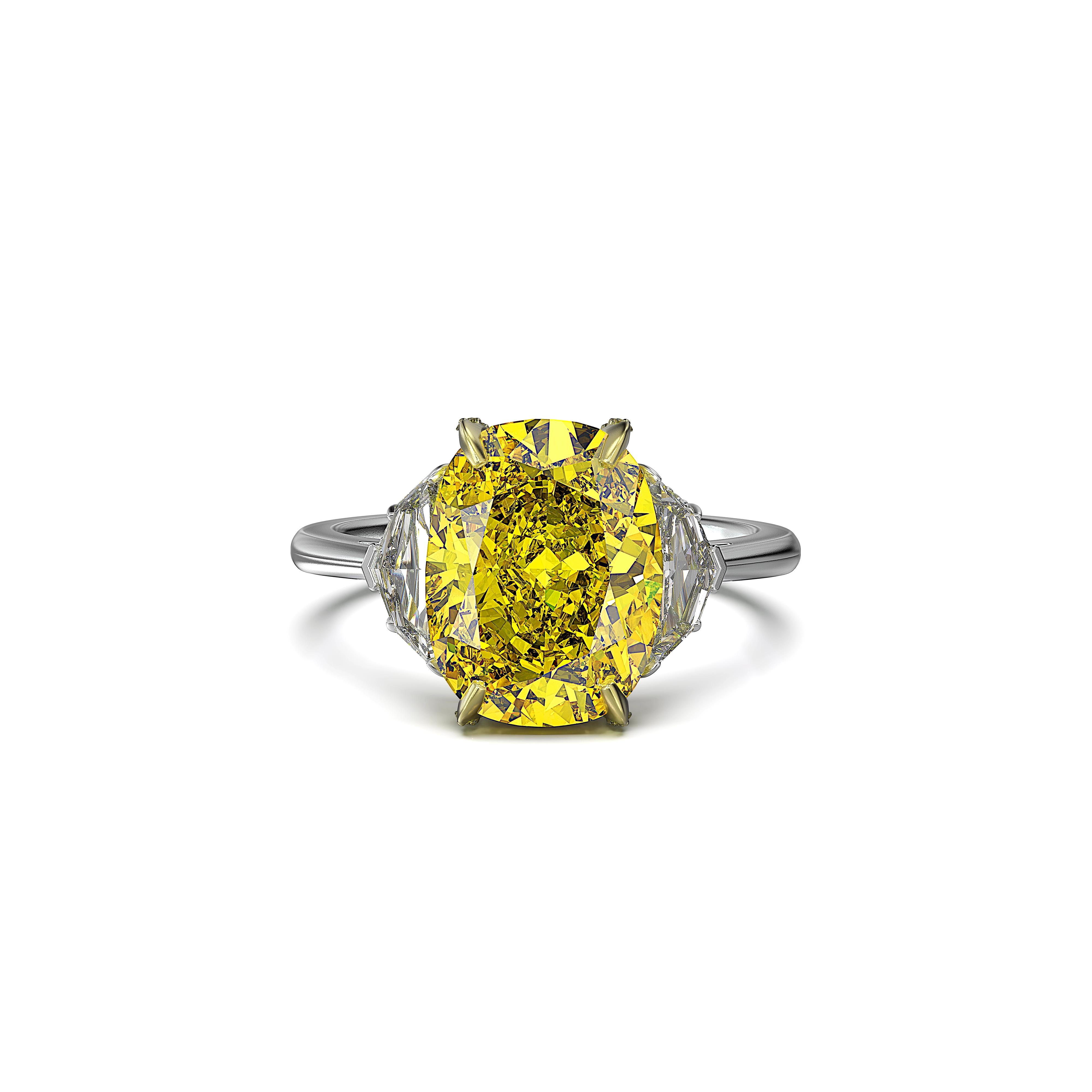 Main view of Canary Crest Oval Diamond Ring