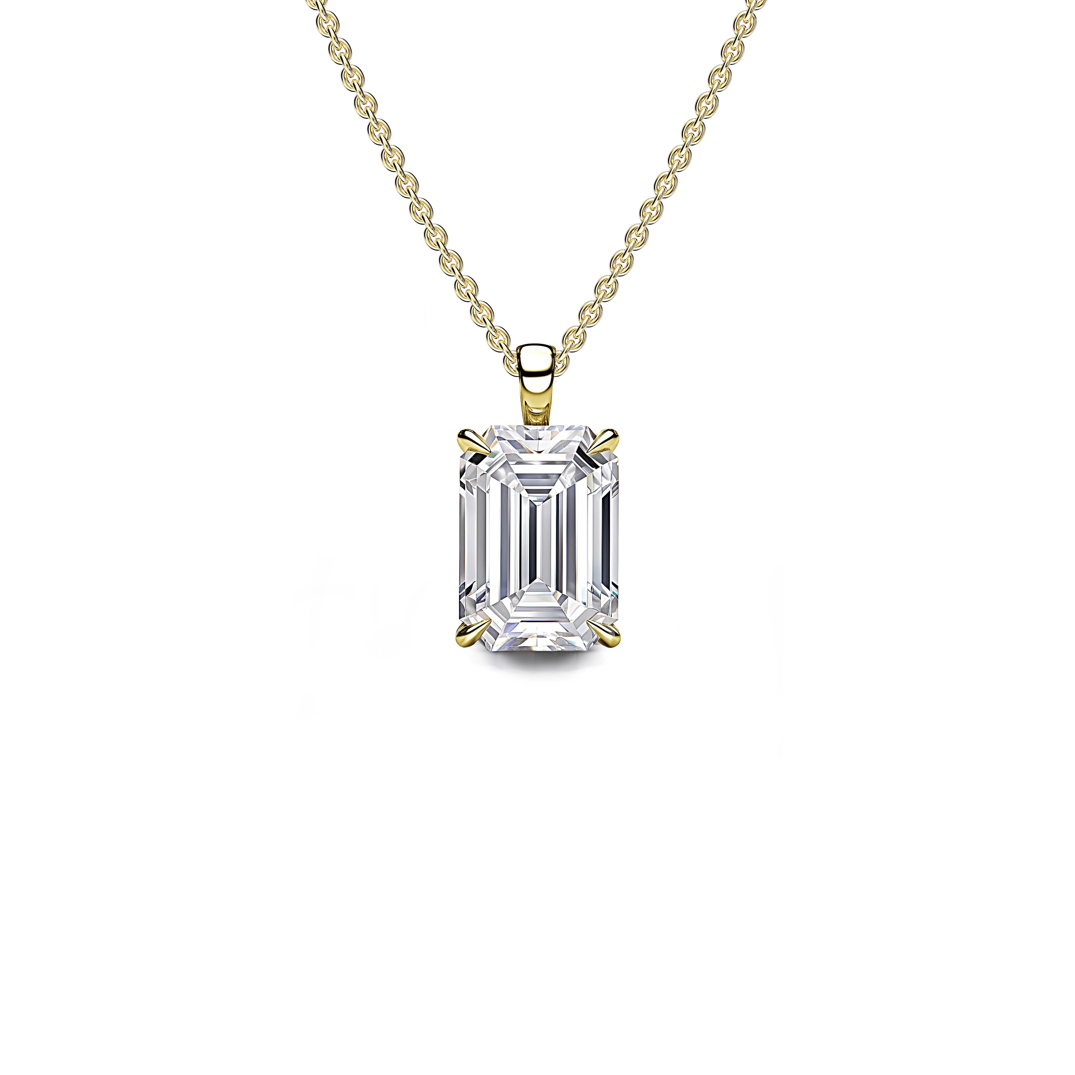 Main view of Classic Elegance Emerald Diamond Pendant